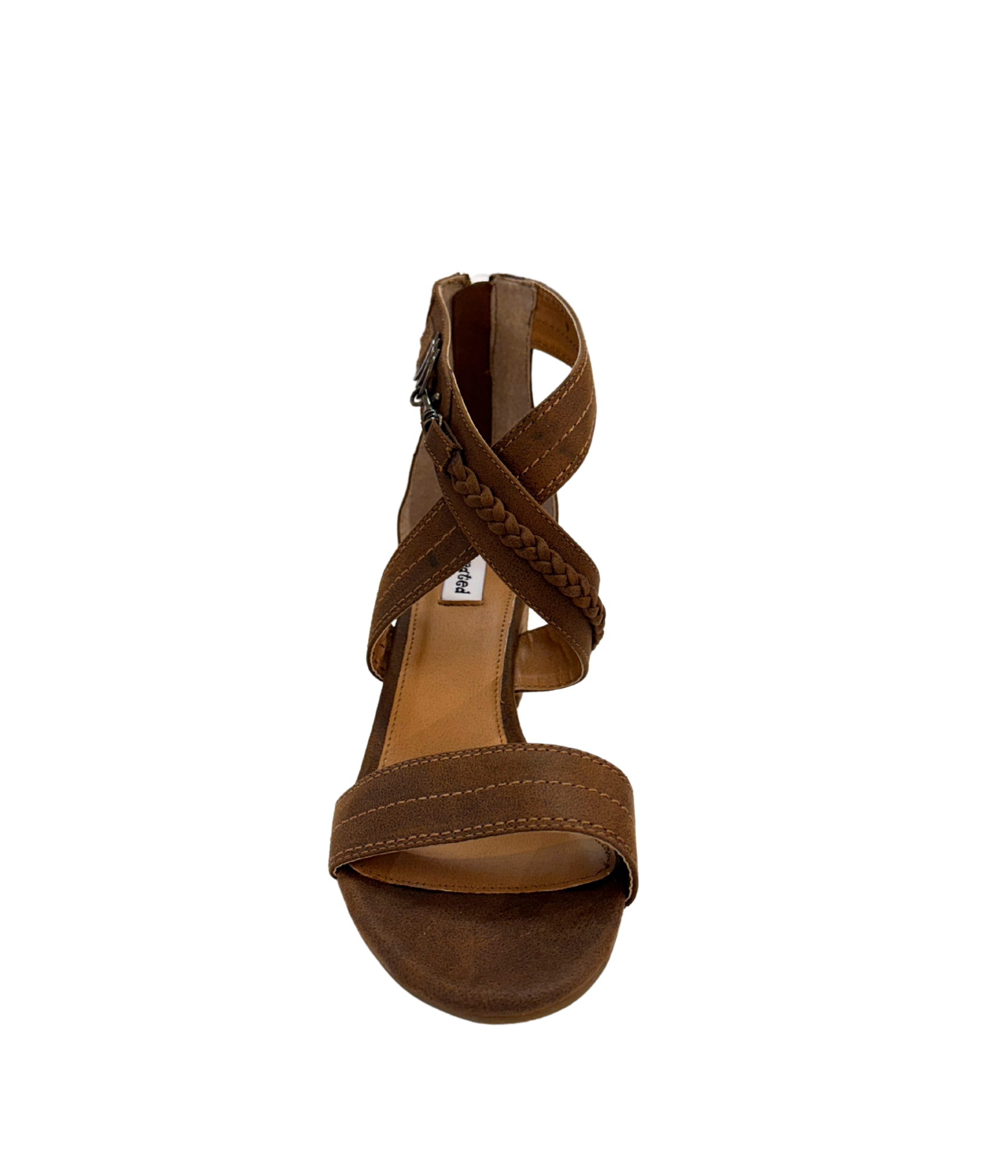 Qila Heeled Sandal in Tan 130 Sandals Naughty Monkey- Tilden Co.