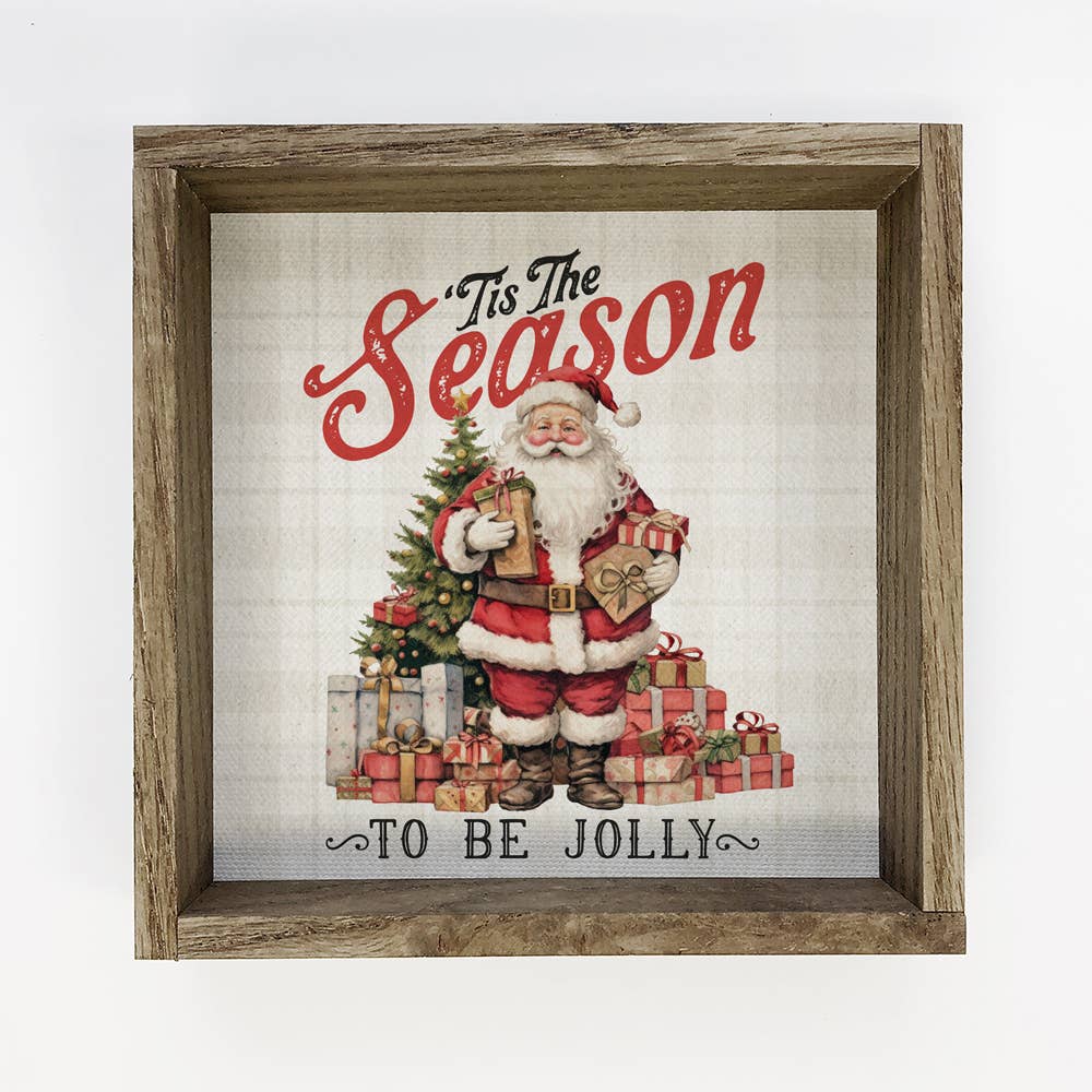 Tis the Season to be Jolly - Vintage Santa Canvas Wall Art Home & Decor Hangout Home- Tilden Co.