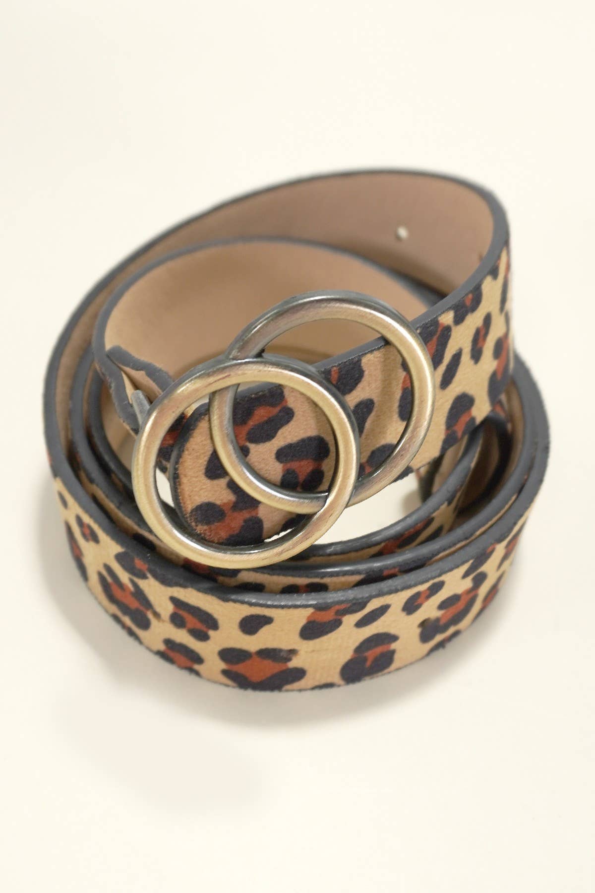 DOUBLE O BUCKLE FAUX LEATHER BELT JOSSLYN by wall to wall- Tilden Co.
