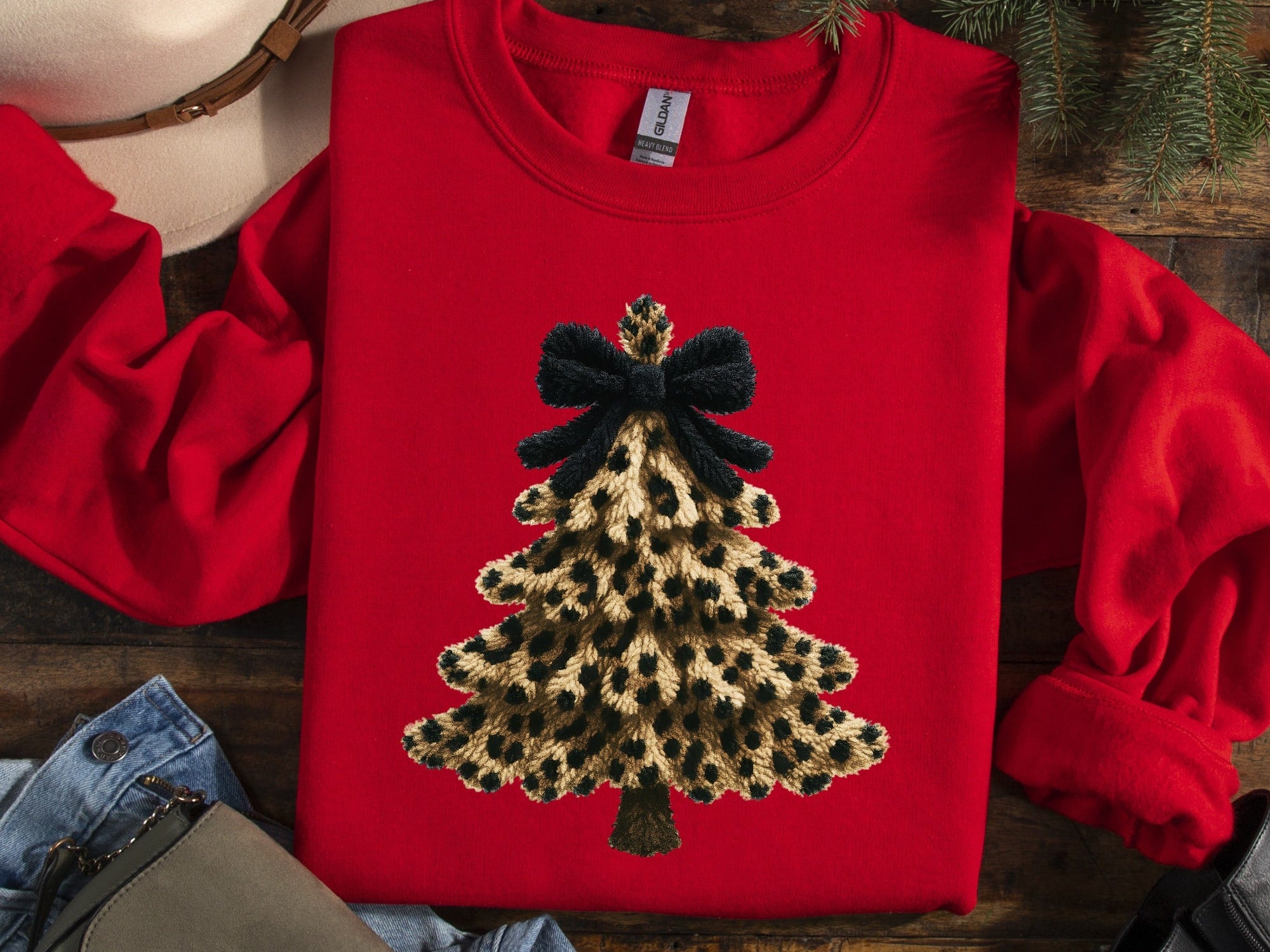 Leopard Tree Graphic Tee and Sweatshirt Womens Ave Shops- Tilden Co.