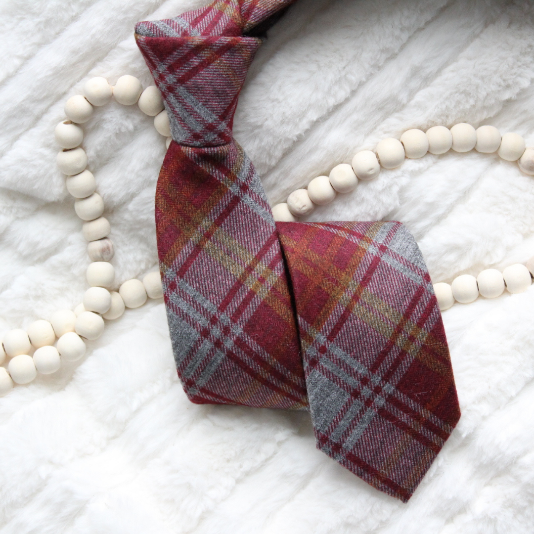 Oakes Plaid Cotton Skinny Tie necktie Tie Mood- Tilden Co.