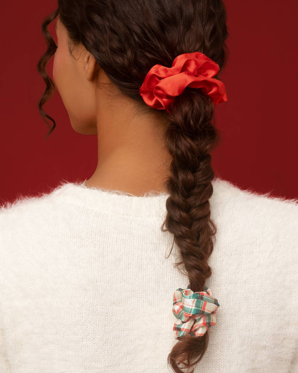 Holiday Scrunchies 3pc Set- Multi-color Hair Accessory KITSCH- Tilden Co.