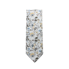 Tylie White & Beige Floral Skinny Tie necktie Tie Mood- Tilden Co.