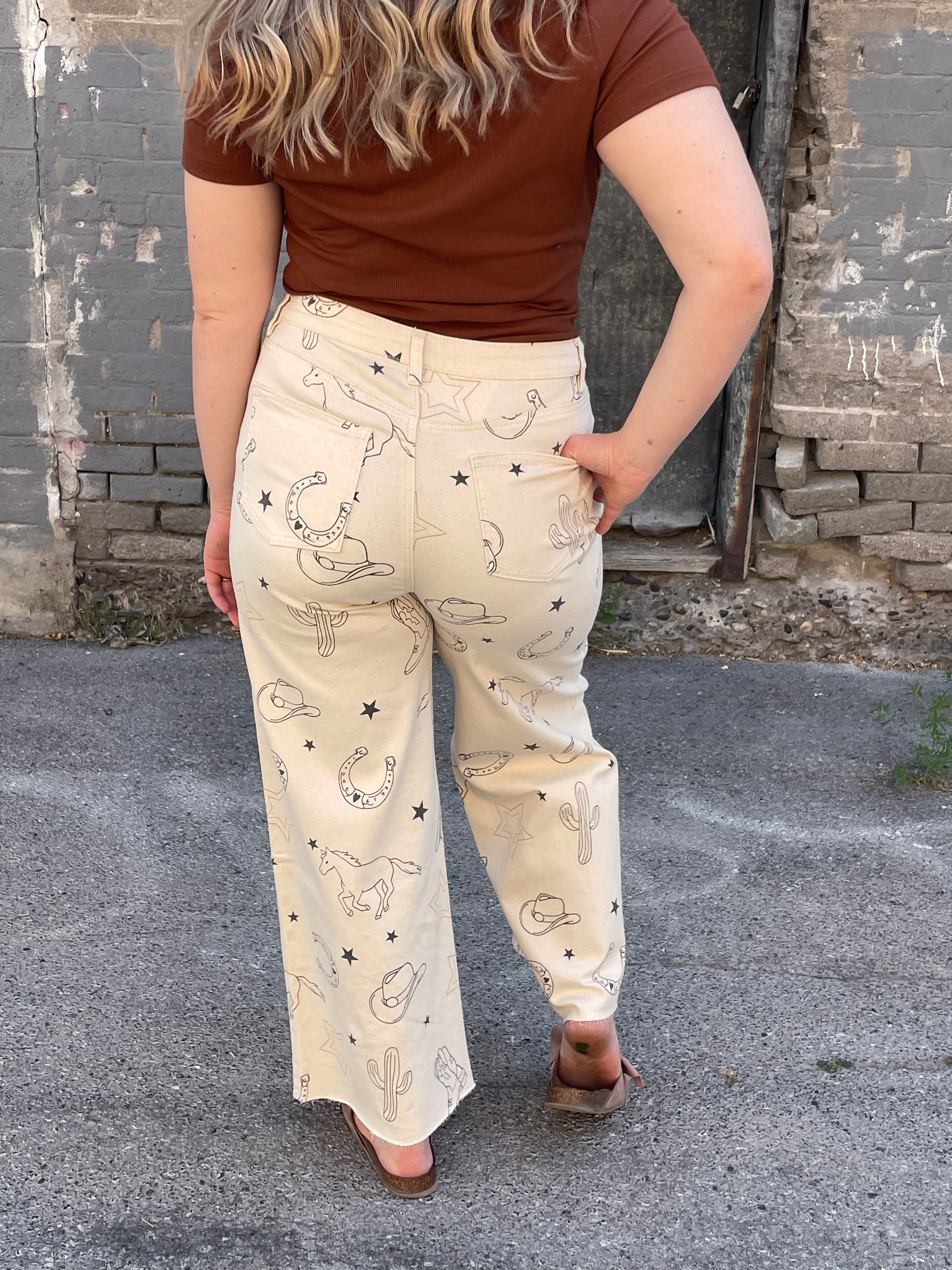 Western Printed Twill Pants Casual Pants Easel- Tilden Co.