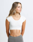 Demi Tee - Short Sleeve Cropped Basic Layering Tee Layering Top Downeast- Tilden Co.