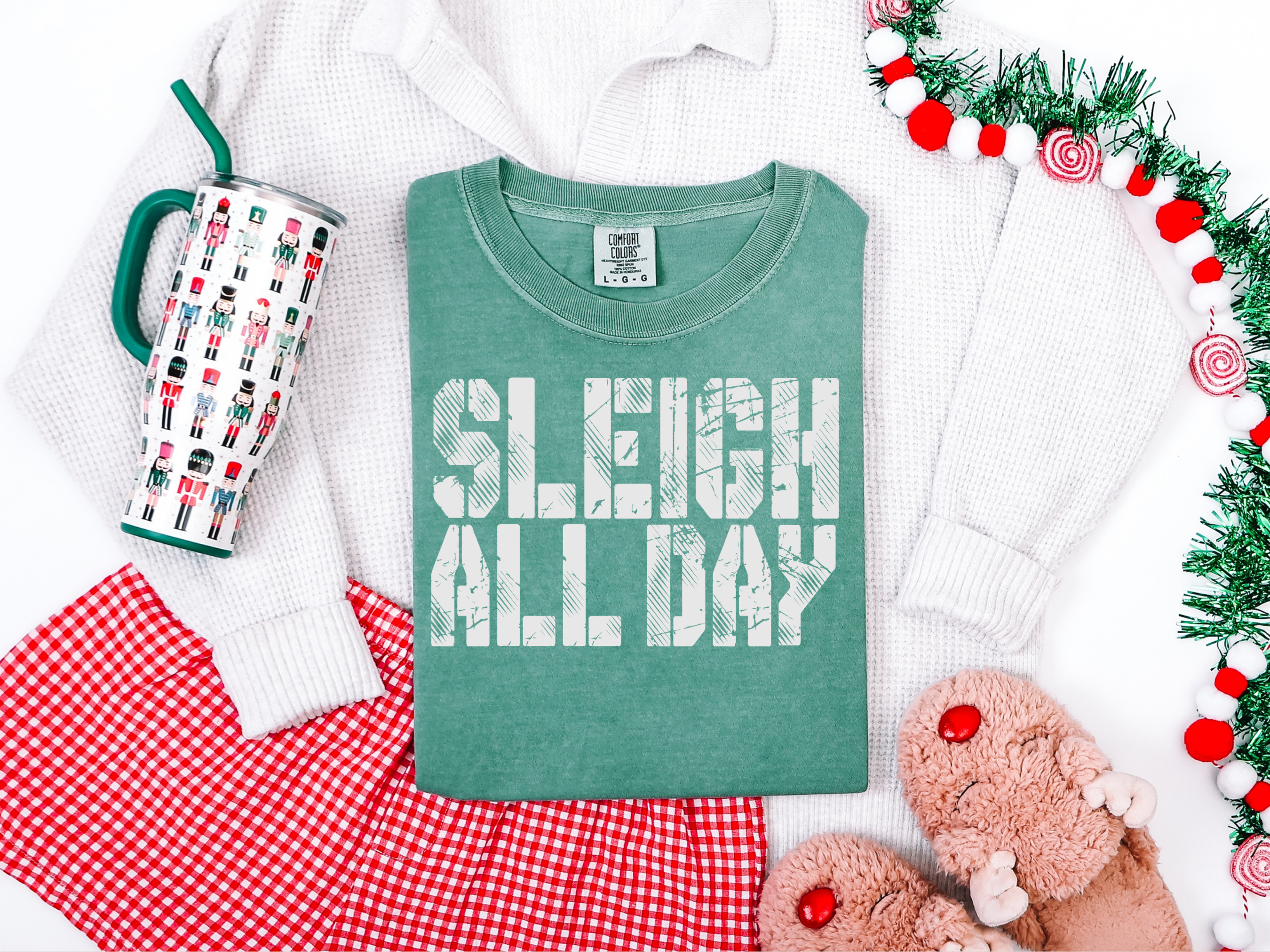 Sleigh All Day Evergreen Graphic Tee and Sweatshirt Womens Ave Shops- Tilden Co.