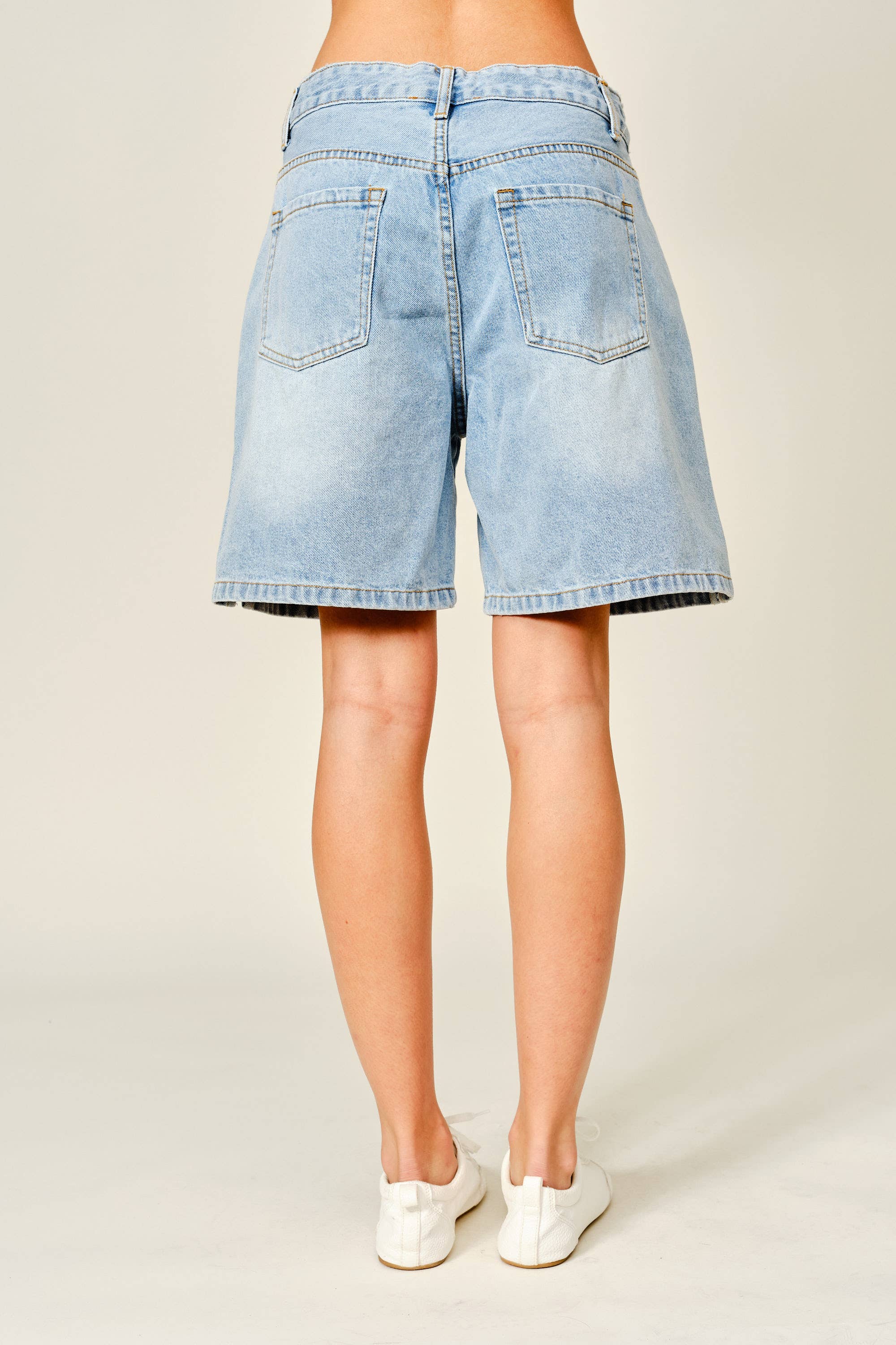 Lt Wash Drawstring Denim Bermudas Bermuda Shorts Aaron & Amber- Tilden Co.