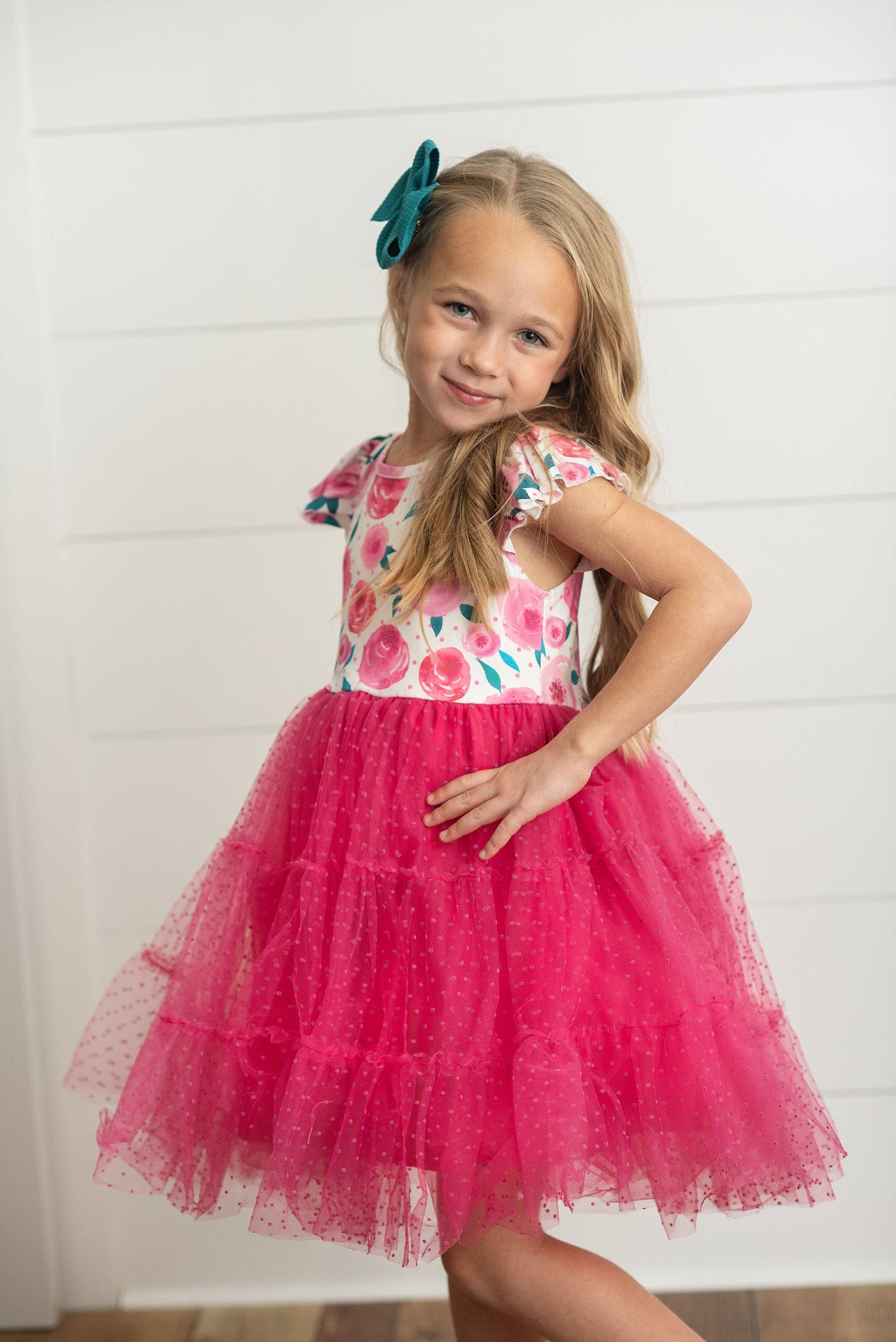 Girl's - Pink Rose Tulle Dress Girl's Dress Adorable Sweetness- Tilden Co.
