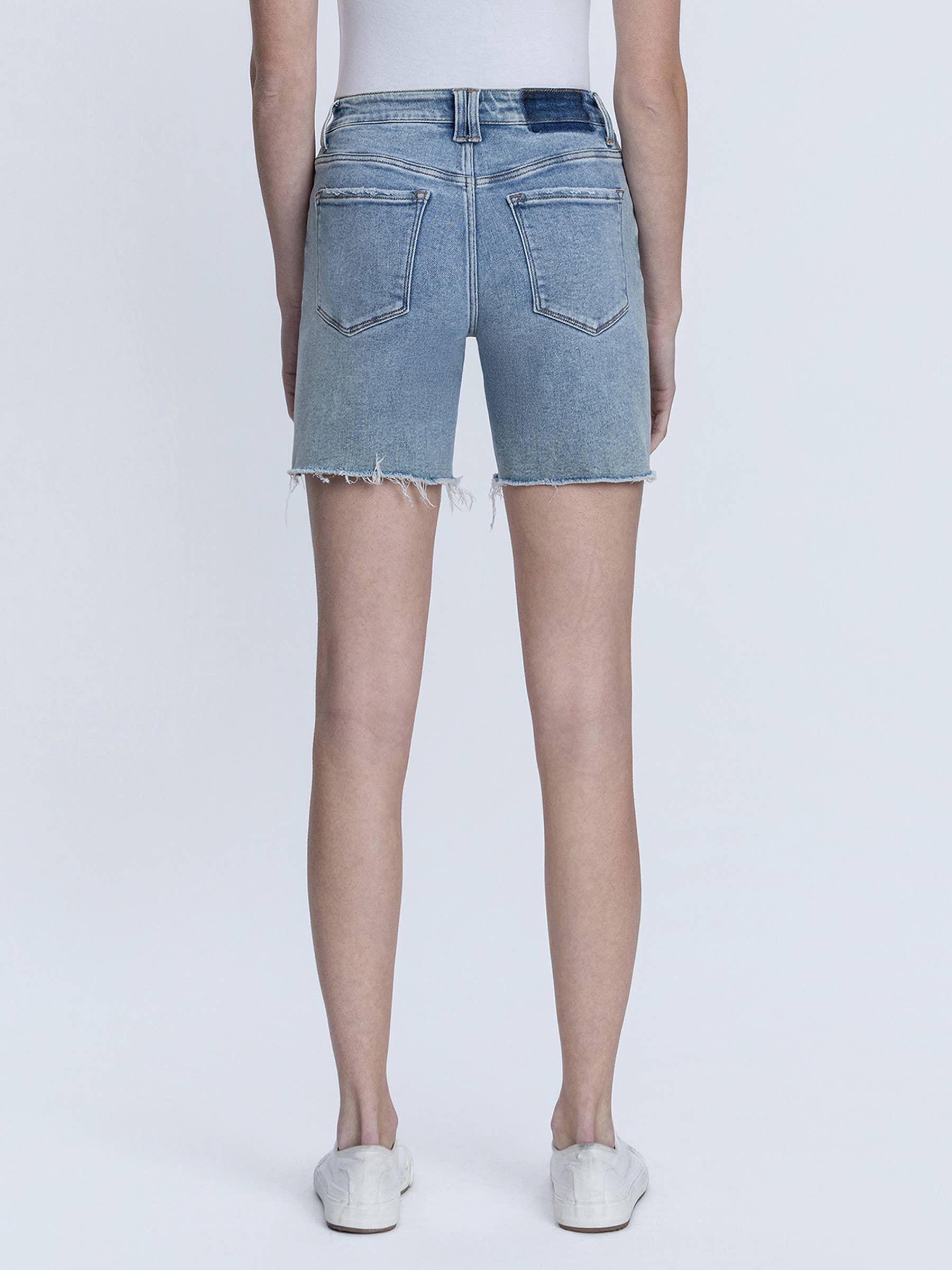 High Rise Raw Hem Midi Shorts Shorts VERVET by FLYING MONKEY- Tilden Co.