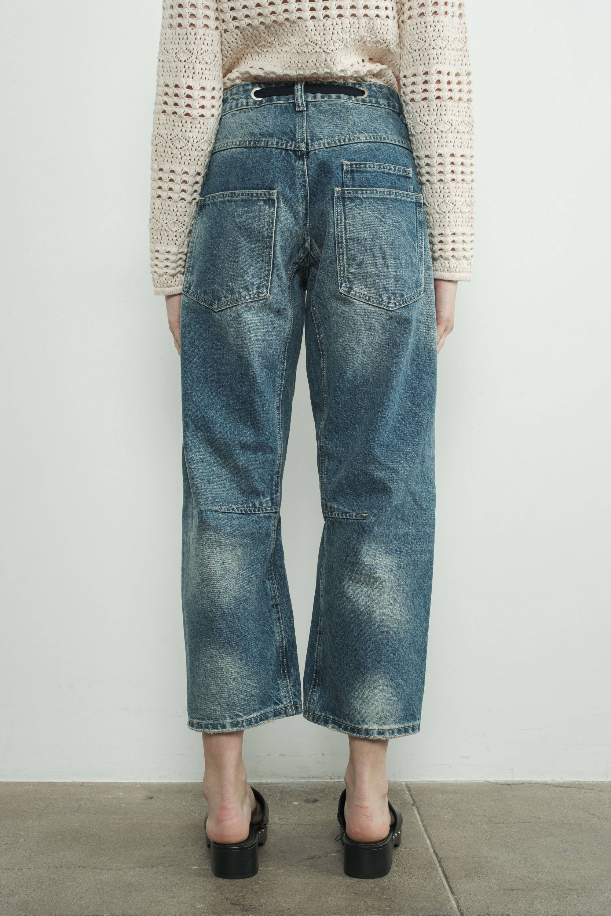 Corded Barrel Denim in Med. Wash Jeans Aaron & Amber- Tilden Co.