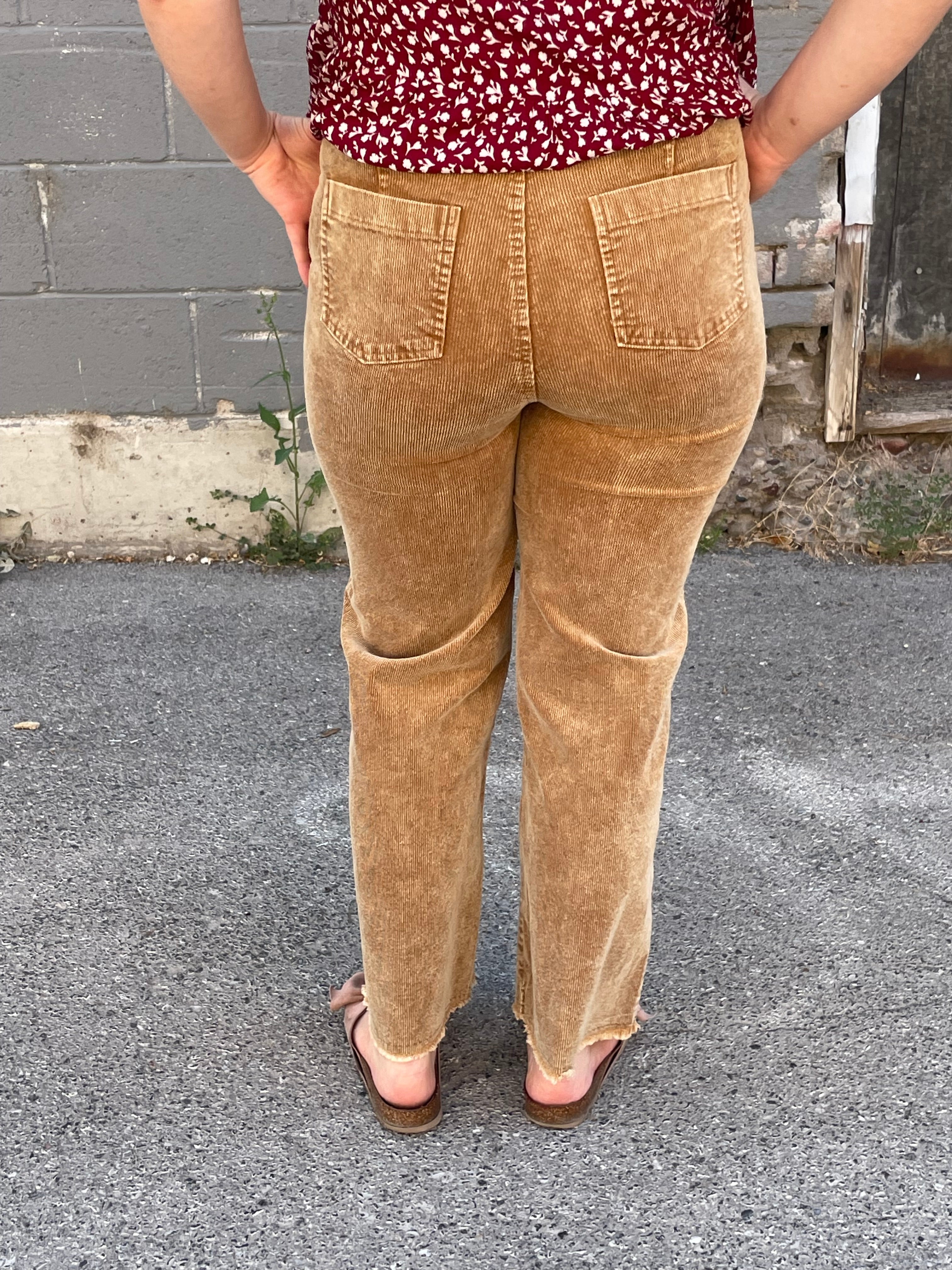 Stonewashed Stroll Corduroy Pants Casual Pants La Miel- Tilden Co.