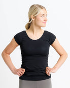 Essential Basic Layering Short Sleeve Scoop Neck Tee Black / XS Black XS Layering Top Downeast- Tilden Co.