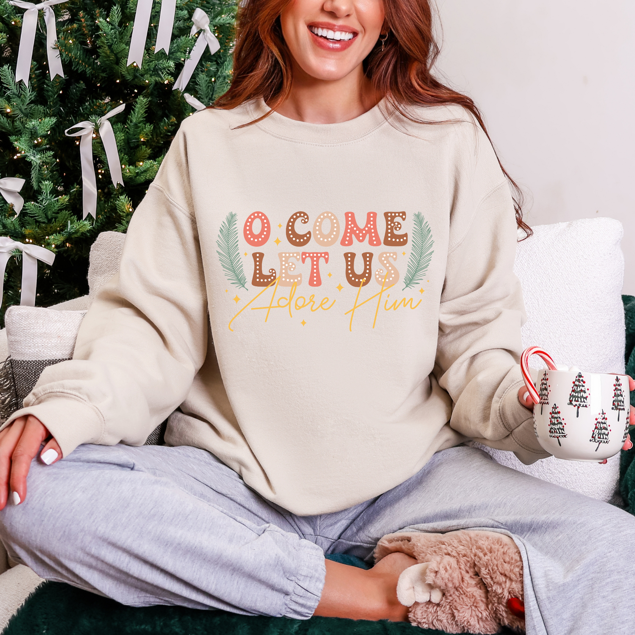 O Come Let Us Graphic Tee and Sweatshirt Womens Ave Shops- Tilden Co.