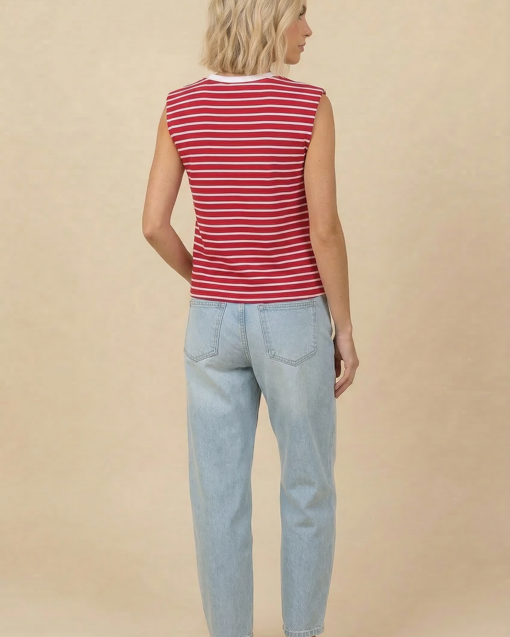 Red Striped Tank Tank Top BOMBOM- Tilden Co.
