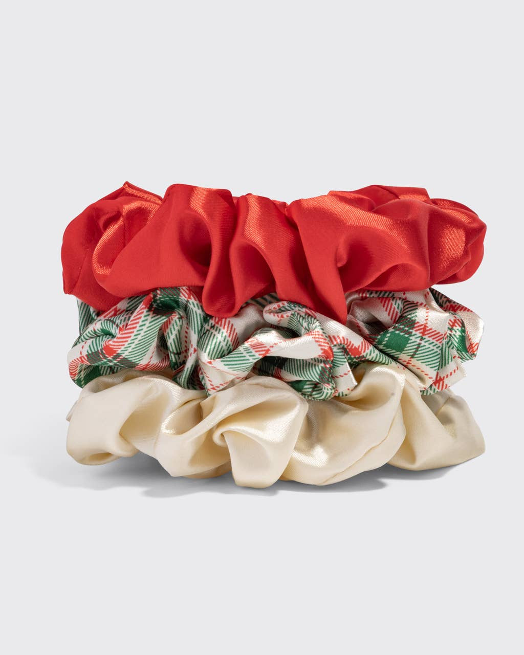 Holiday Scrunchies 3pc Set- Multi-color Hair Accessory KITSCH- Tilden Co.