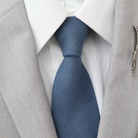 Remington Two-Tone Slate Blue Solid Front & Blue Floral Tail Tie necktie Tie Mood- Tilden Co.
