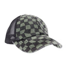 Olive Checkered Mesh Criss Cross High Pony C.C Ball Cap C.C Beanie- Tilden Co.