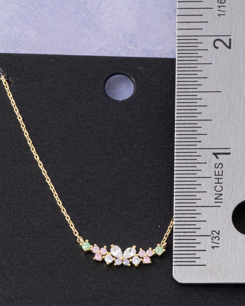 Butterfly Cluster Bar Necklace Necklace Fame Accessories- Tilden Co.