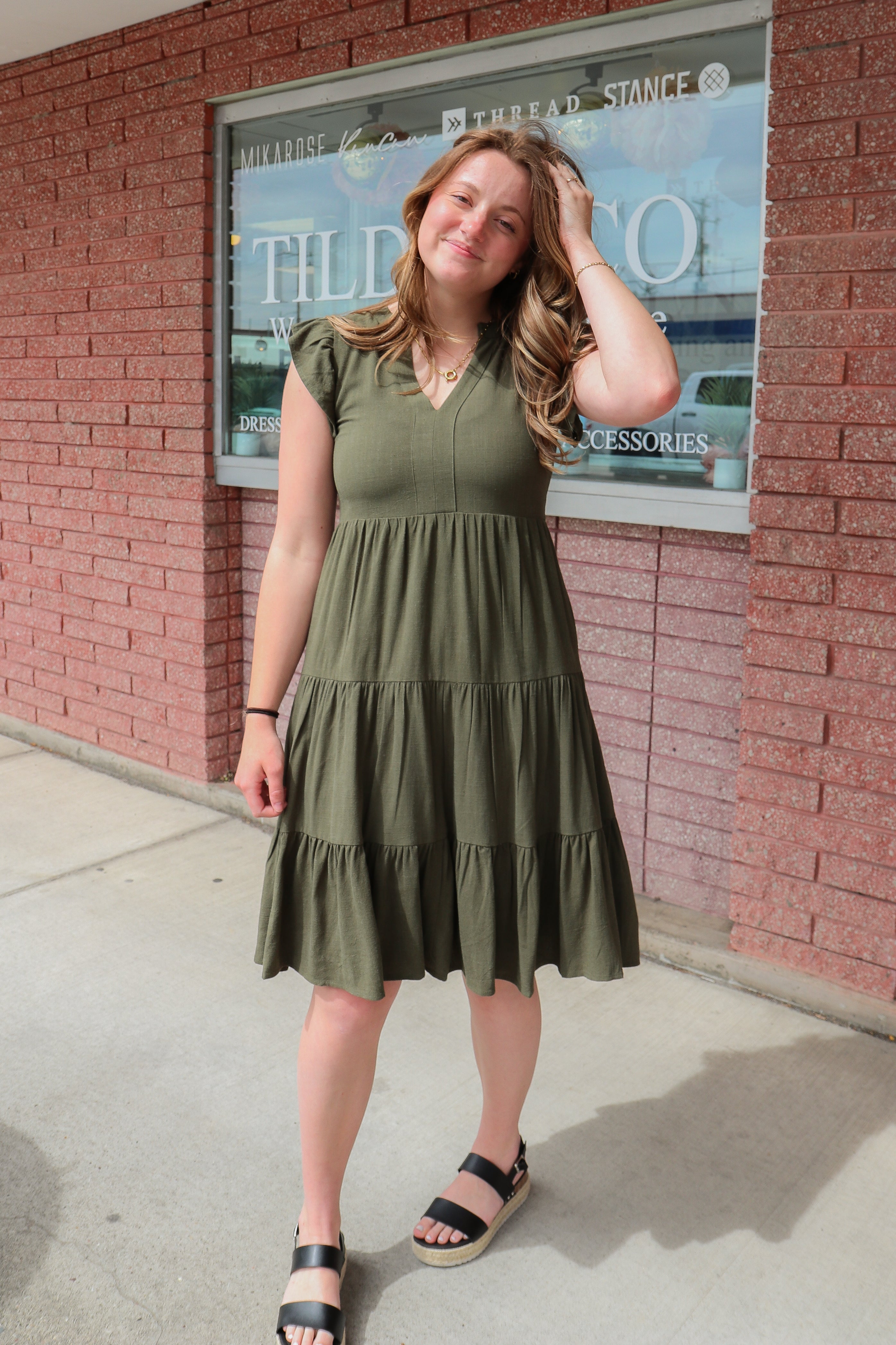 Tara Dress in Vineyard Midi Dress Mikarose- Tilden Co.