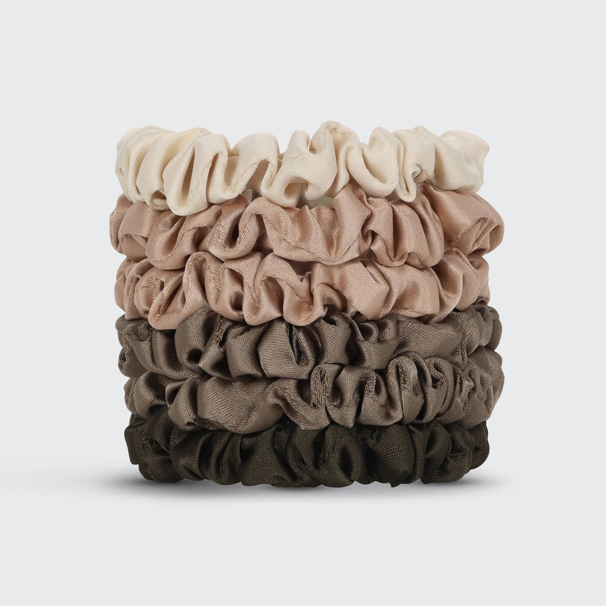 Ultra Petite Satin Scrunchies 6pc - Eucalyptus KITSCH- Tilden Co.