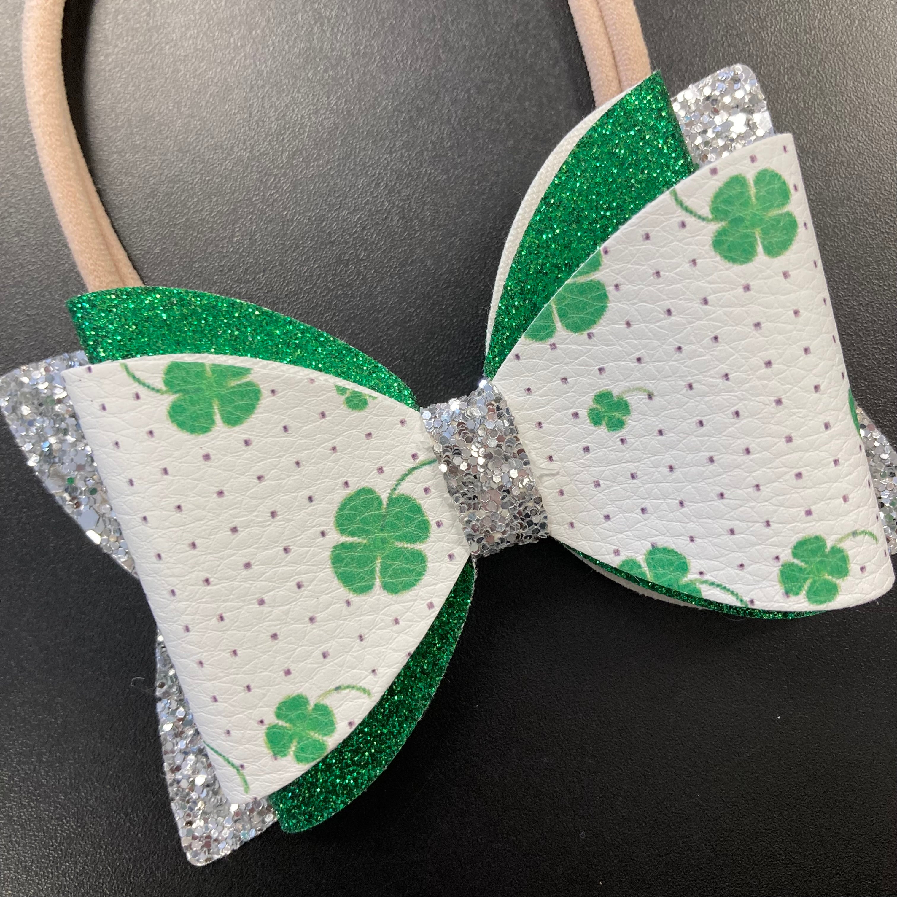 St Patrick Headband Bow #1    earring Daydreamer Creations- Tilden Co.