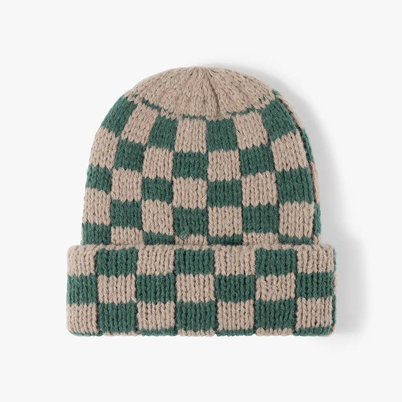 CHECKER SOFT PLUSH BEANIE HAT | 40BN917 beanie JOSSLYN by wall to wall- Tilden Co.