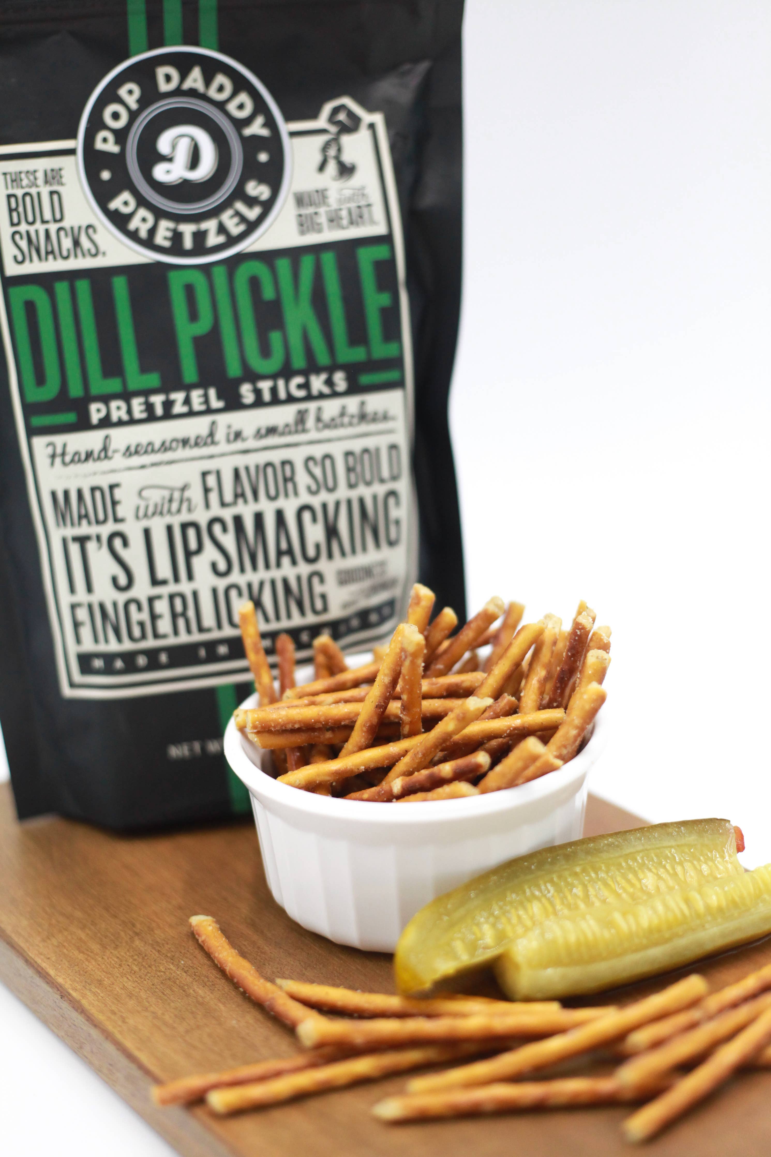 Pop Daddy – Dill Pickle Seasoned Pretzels 7.5oz    snacks Pop Daddy Snacks- Tilden Co.