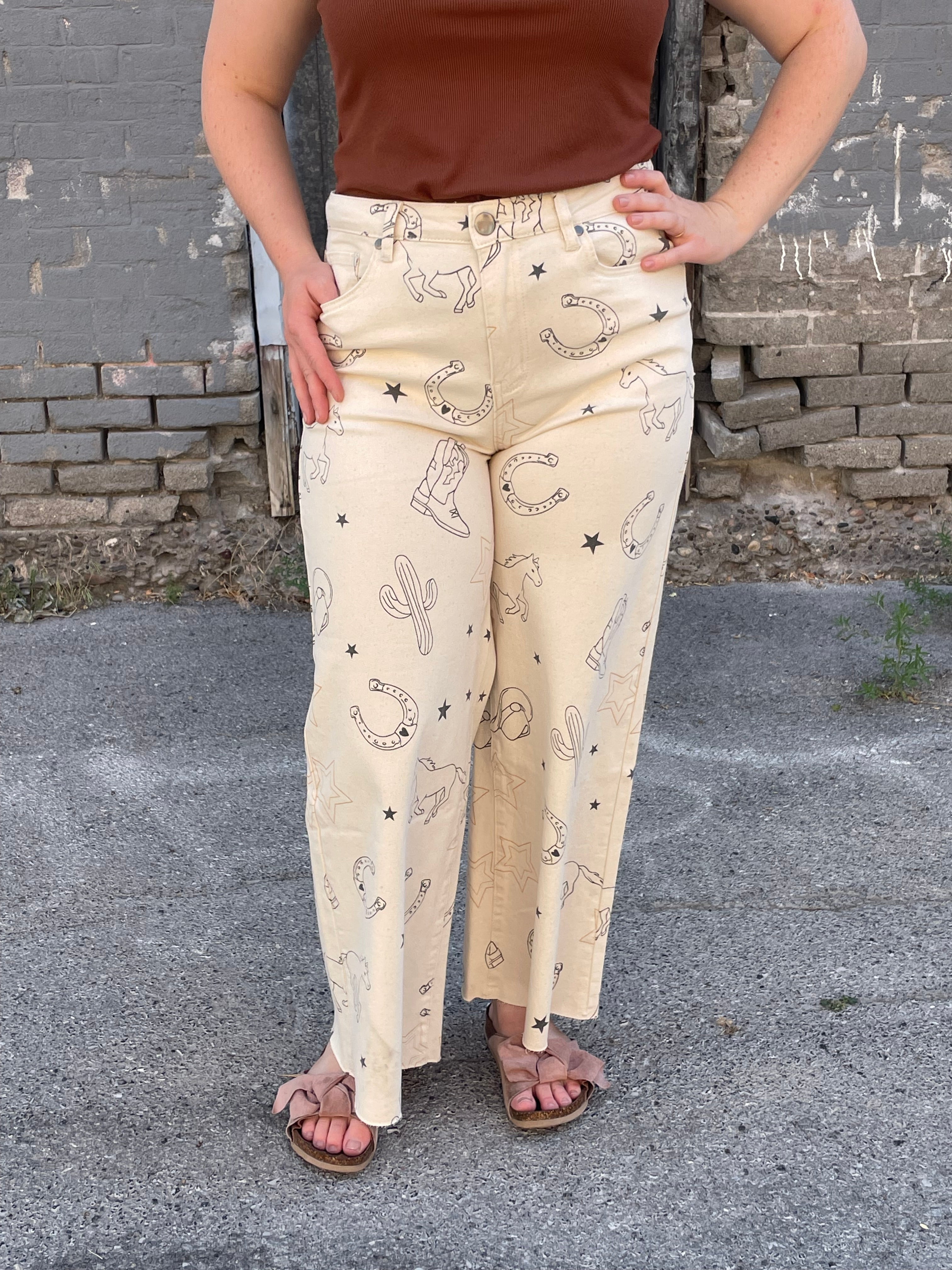 Western Printed Twill Pants Casual Pants Easel- Tilden Co.