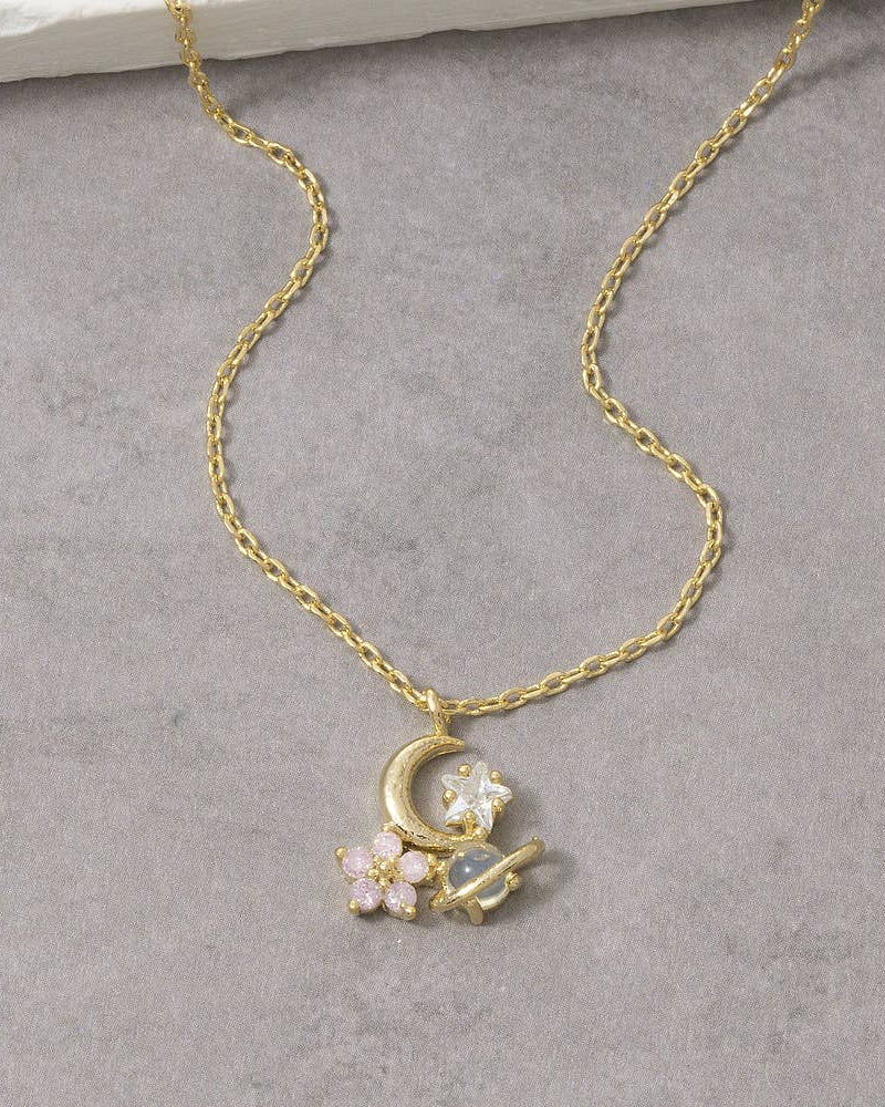 Celestial Cluster Pendant Necklace Necklace Fame Accessories- Tilden Co.