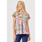 Lizzy Dolman Blouse - Grey Floral Blouse Dear Scarlett- Tilden Co.