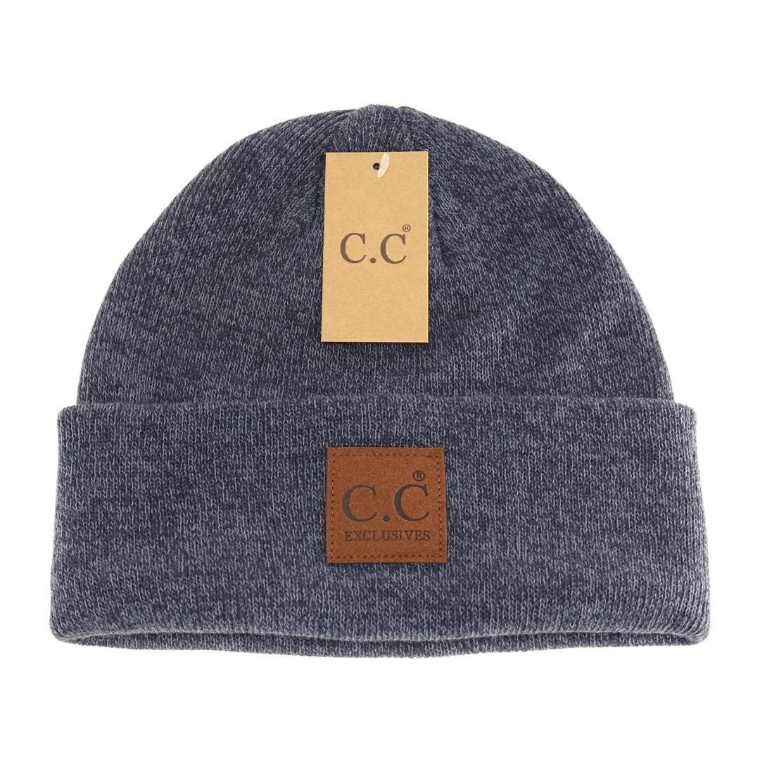Unisex Classic Oversized Logo CC Beanie Dk. Denim Mix Dk. Denim Mix  beanie C.C Beanie- Tilden Co.