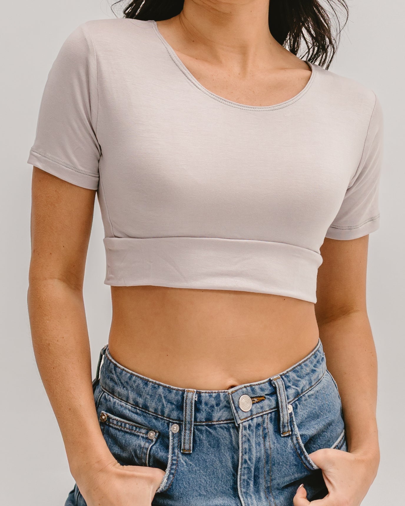 Classic Boyfriend Halftee Gray / XS Gray XS Layering Top HALFTEE Layering Fashions- Tilden Co.