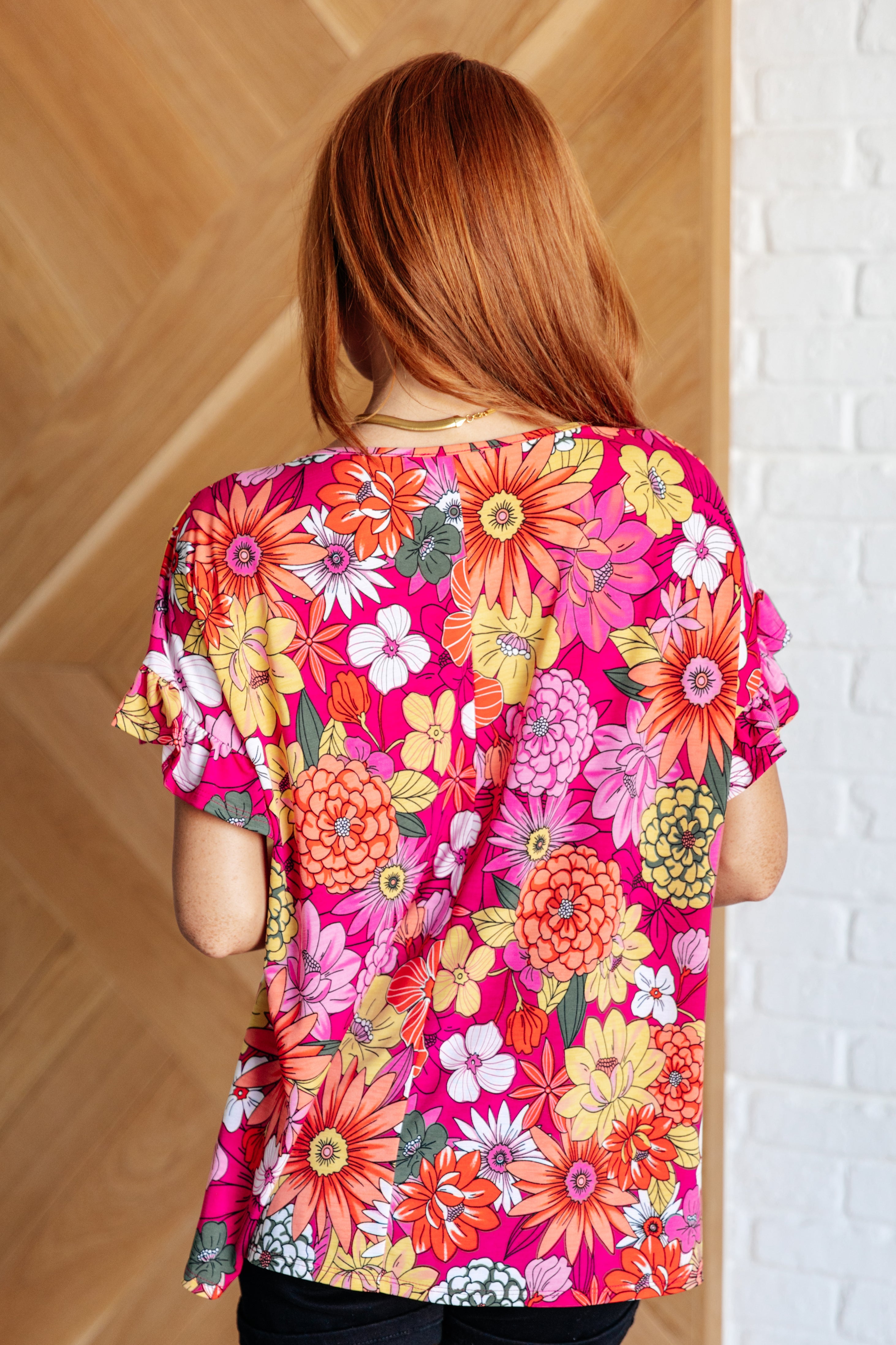 Flit About Floral Top in Pink Tops Ave Shops- Tilden Co.