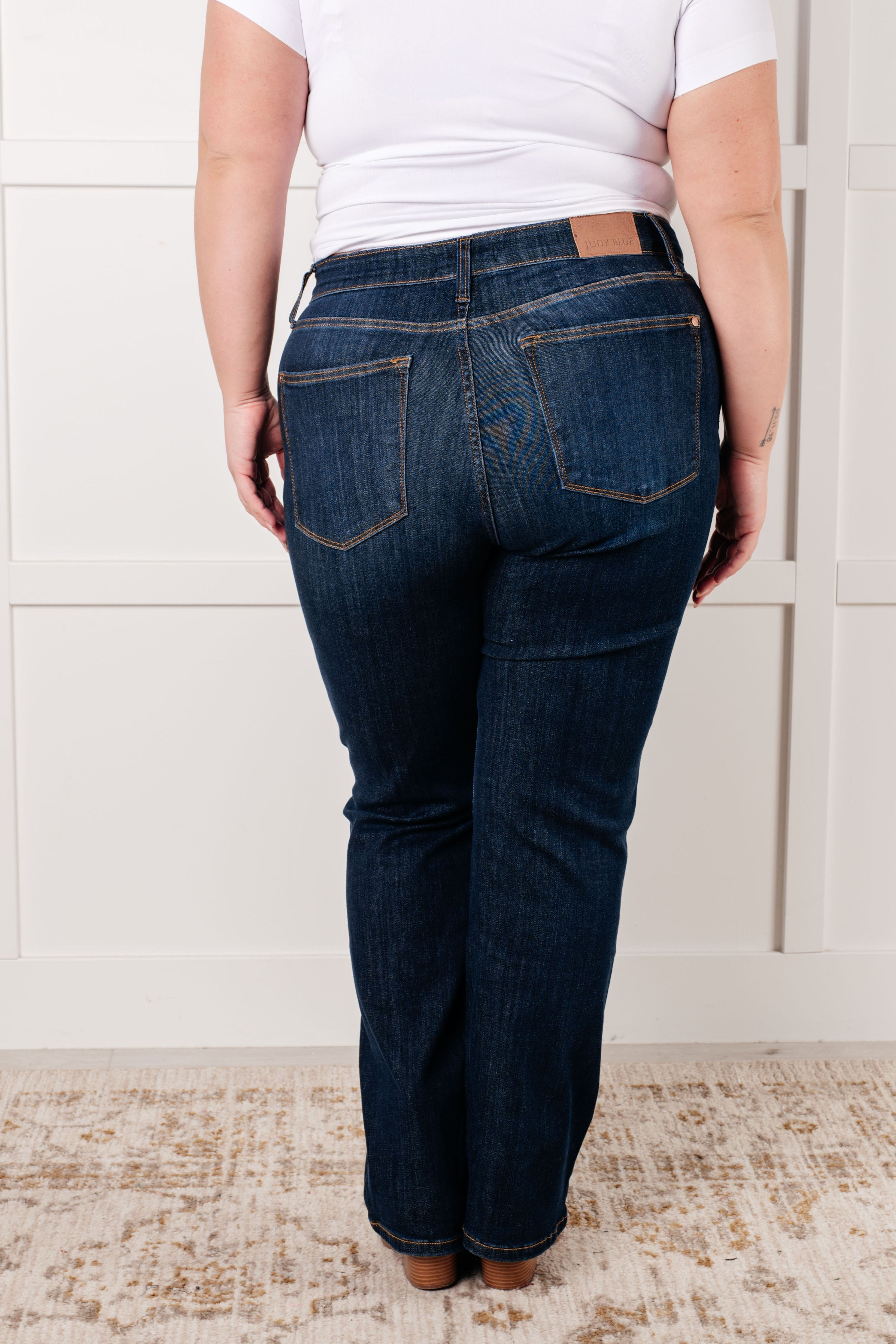 Alaina High Rise Classic Straight Jeans Denim Ave Shops- Tilden Co.