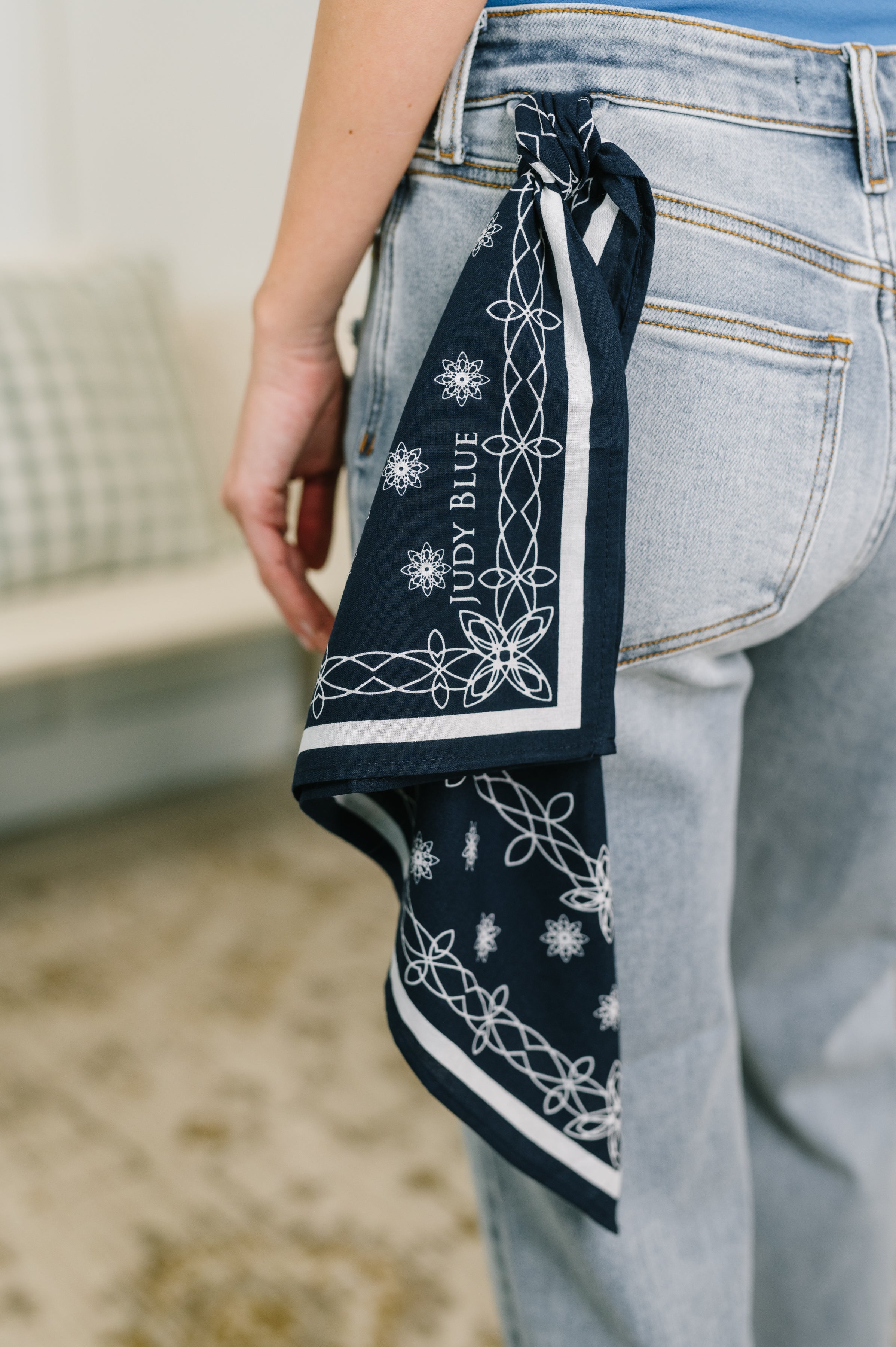 Alex Mid Rise Boyfriend Jean with Bandana Loop Womens Ave Shops- Tilden Co.