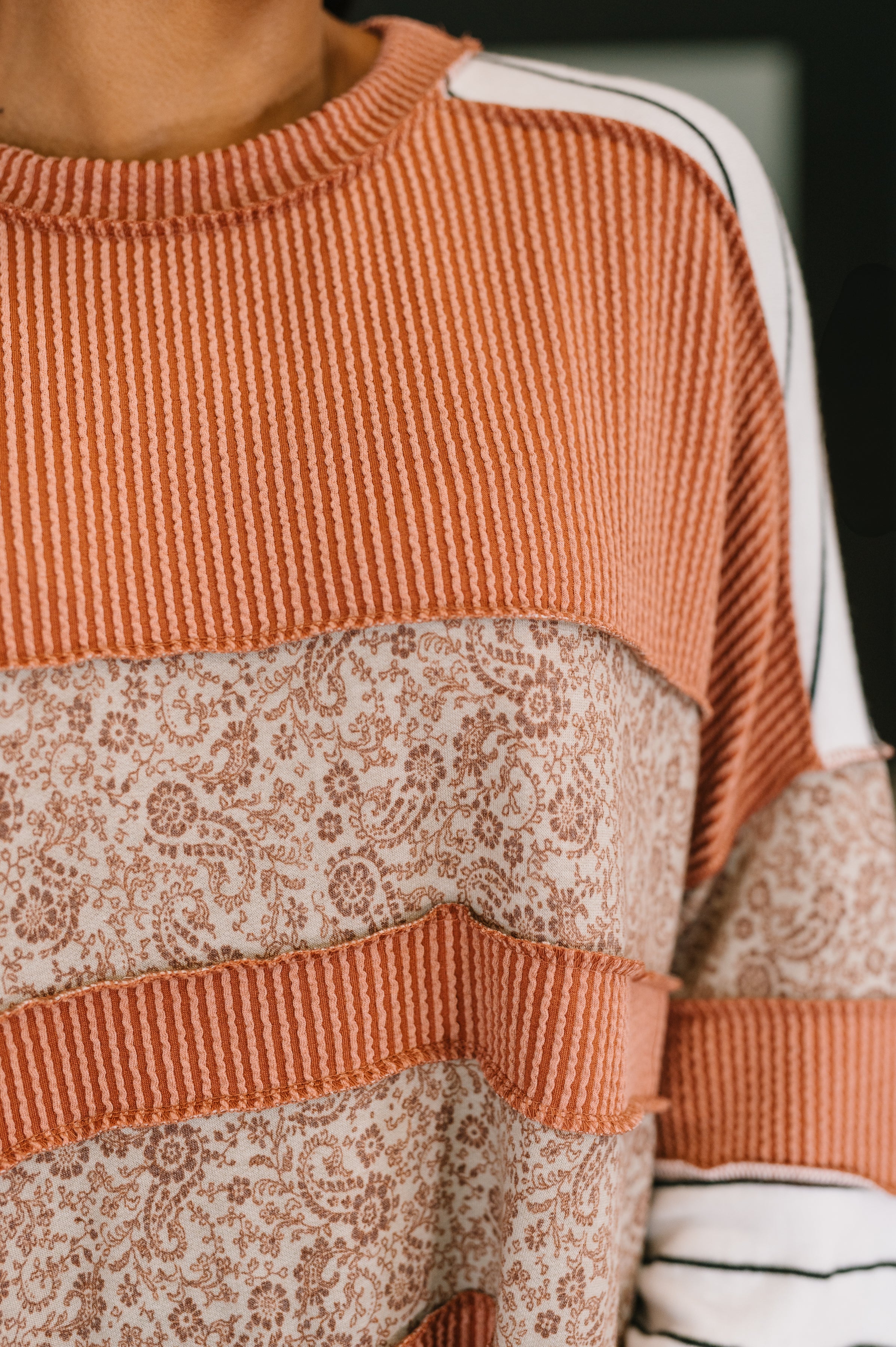 All Over the Place Color Block Relaxed Pullover Womens Ave Shops- Tilden Co.