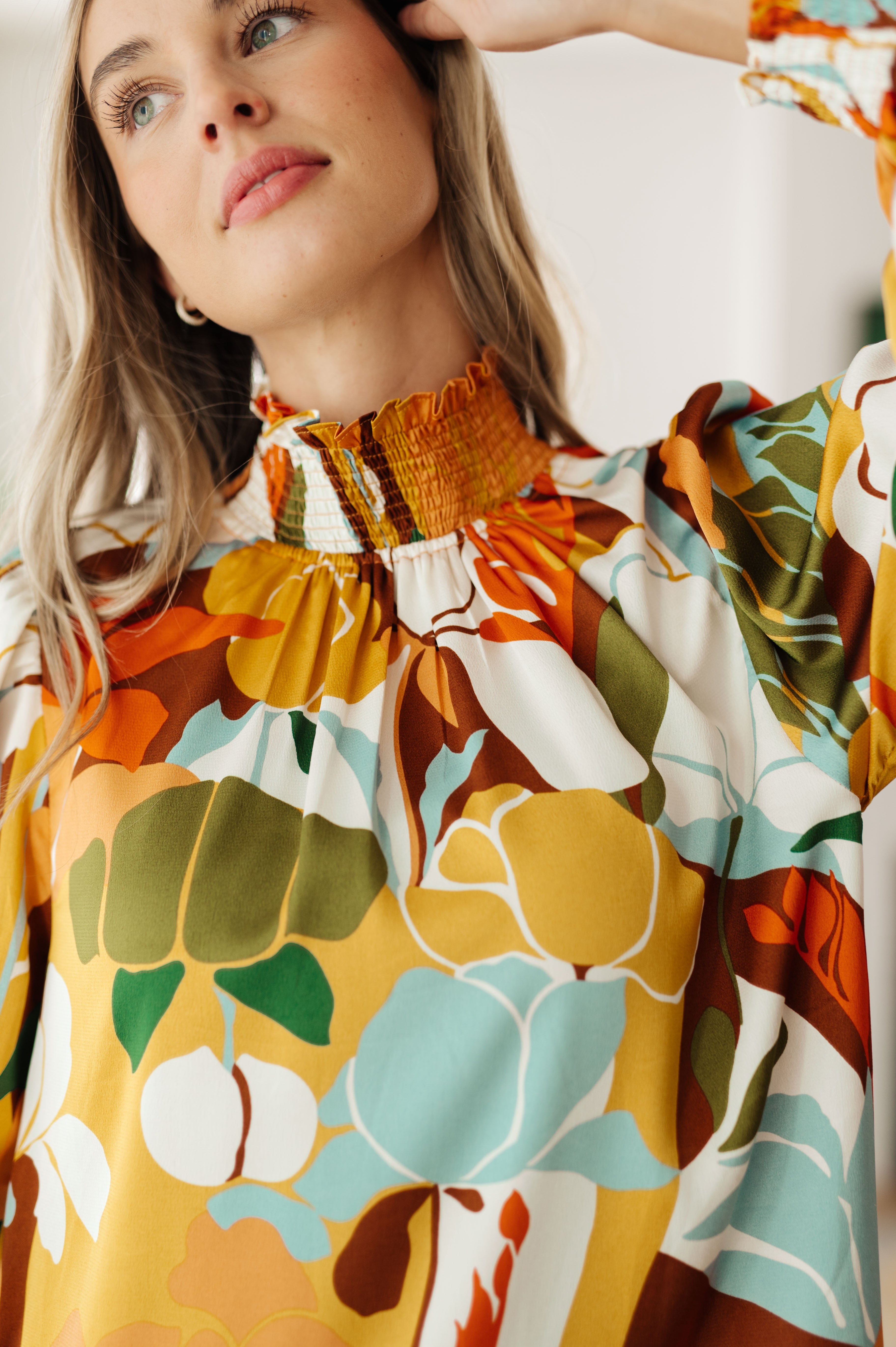 All Together Now Mock Neck Blouse Tops Ave Shops- Tilden Co.