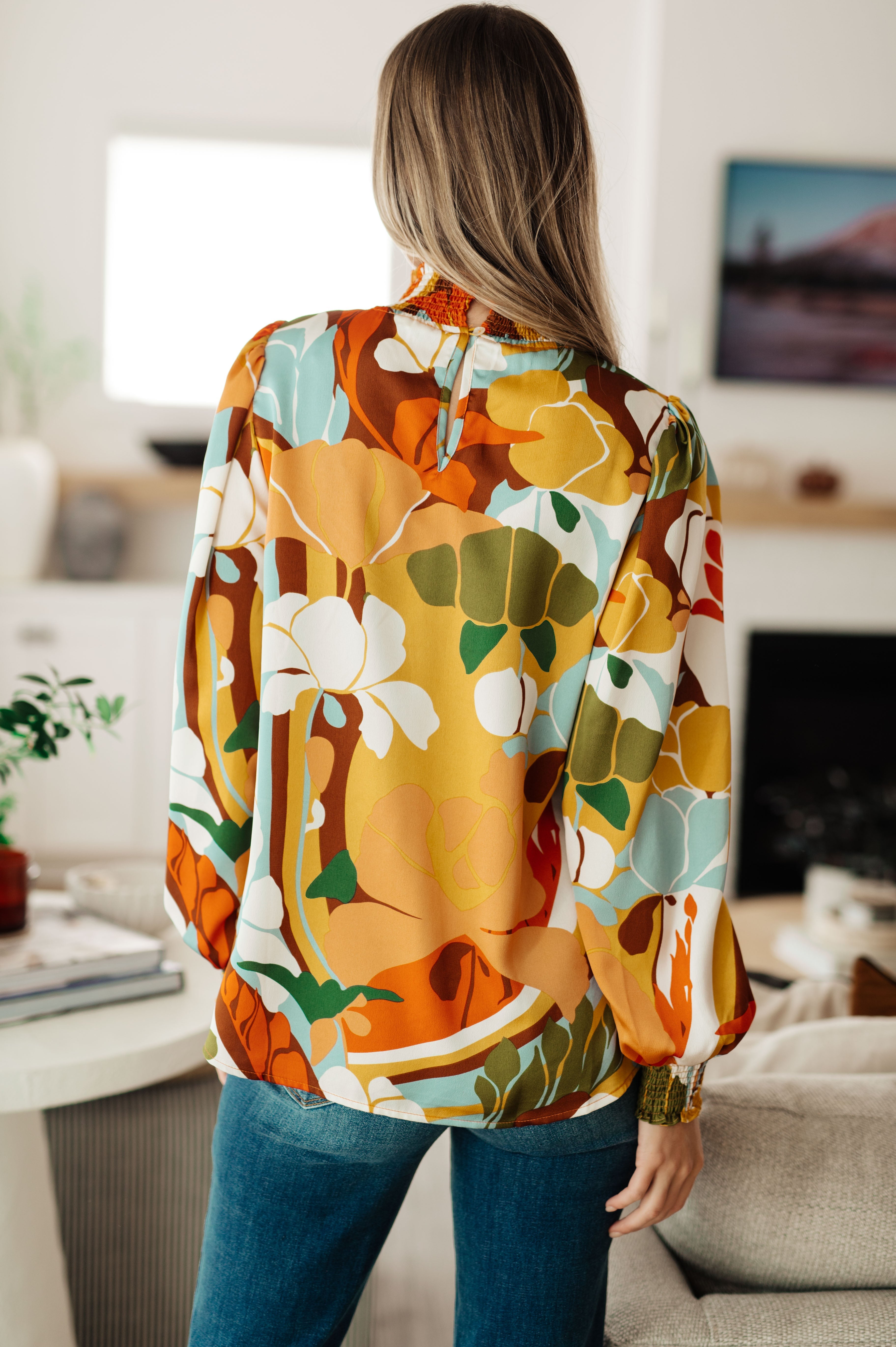 All Together Now Mock Neck Blouse Tops Ave Shops- Tilden Co.