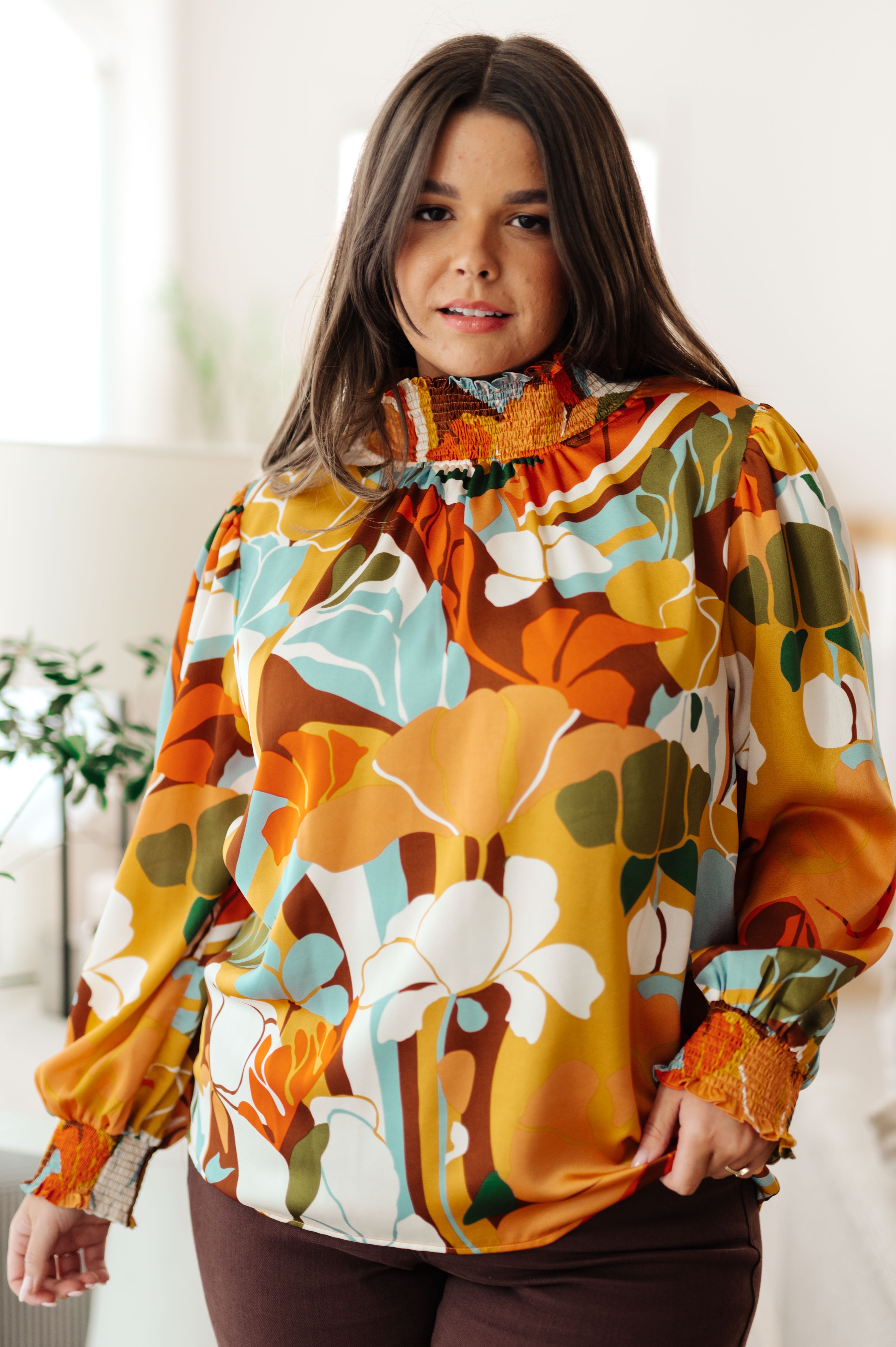 All Together Now Mock Neck Blouse Tops Ave Shops- Tilden Co.