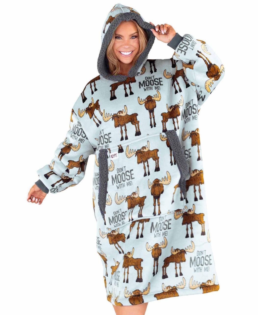 Don't Moose With Me Blanket Hoodie Blanket LazyOne- Tilden Co.