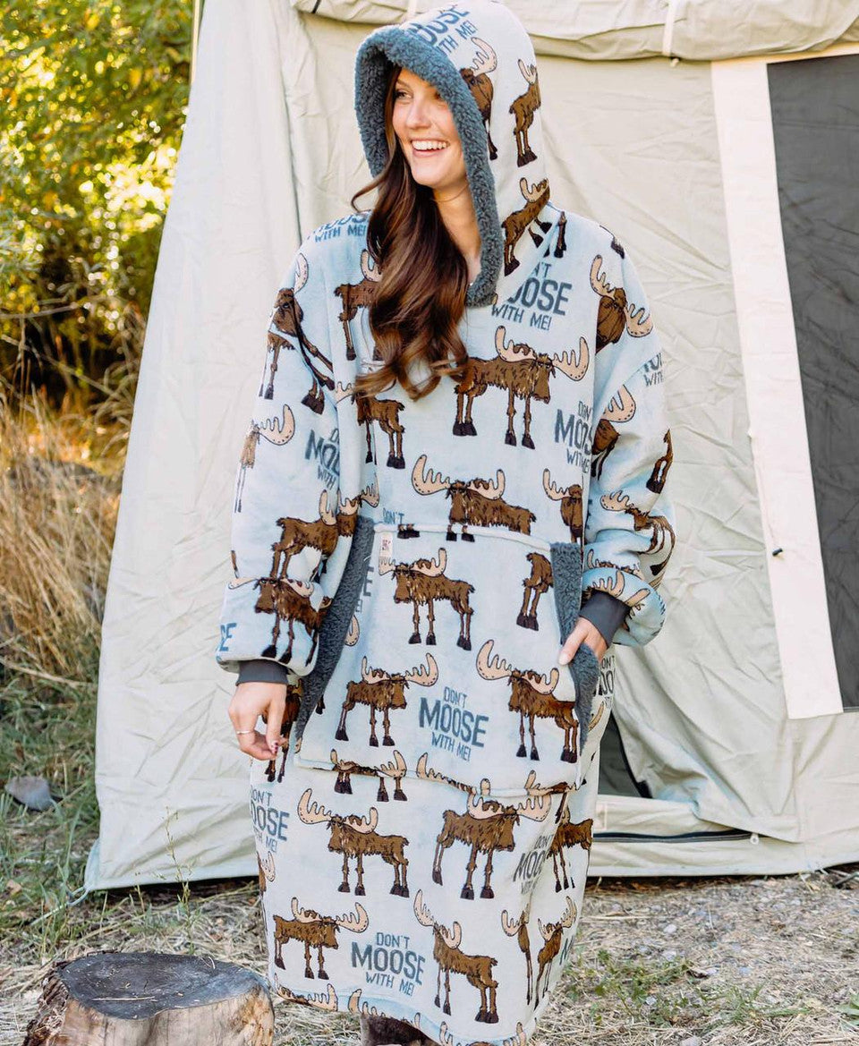Don't Moose With Me Blanket Hoodie Blanket LazyOne- Tilden Co.
