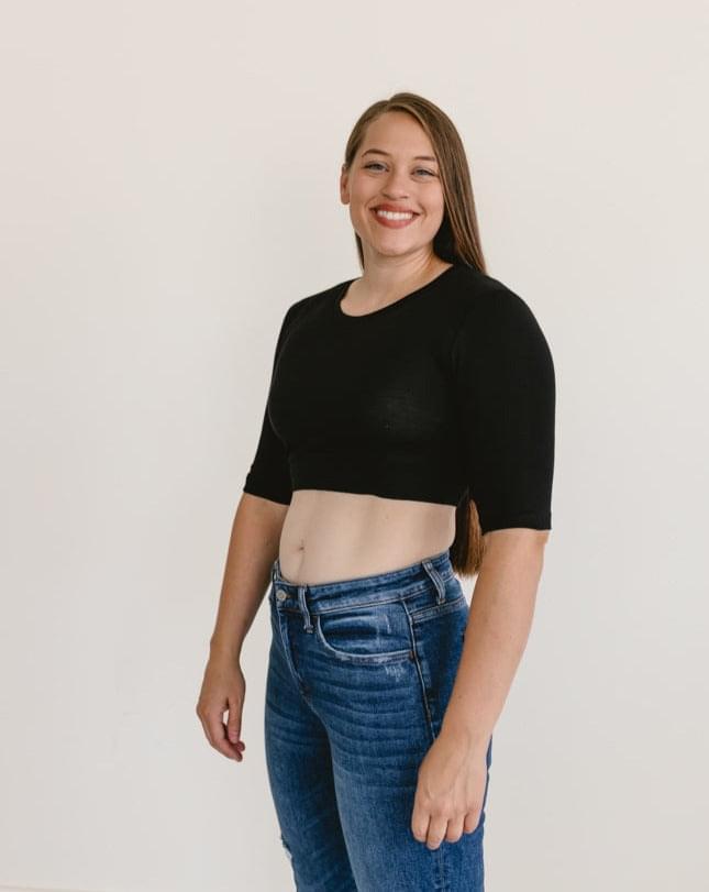 Crew Neck Elbow Sleeve Halftee Elbow Sleeve HALFTEE Layering Fashions- Tilden Co.