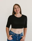 Crew Neck Elbow Sleeve Halftee Elbow Sleeve HALFTEE Layering Fashions- Tilden Co.