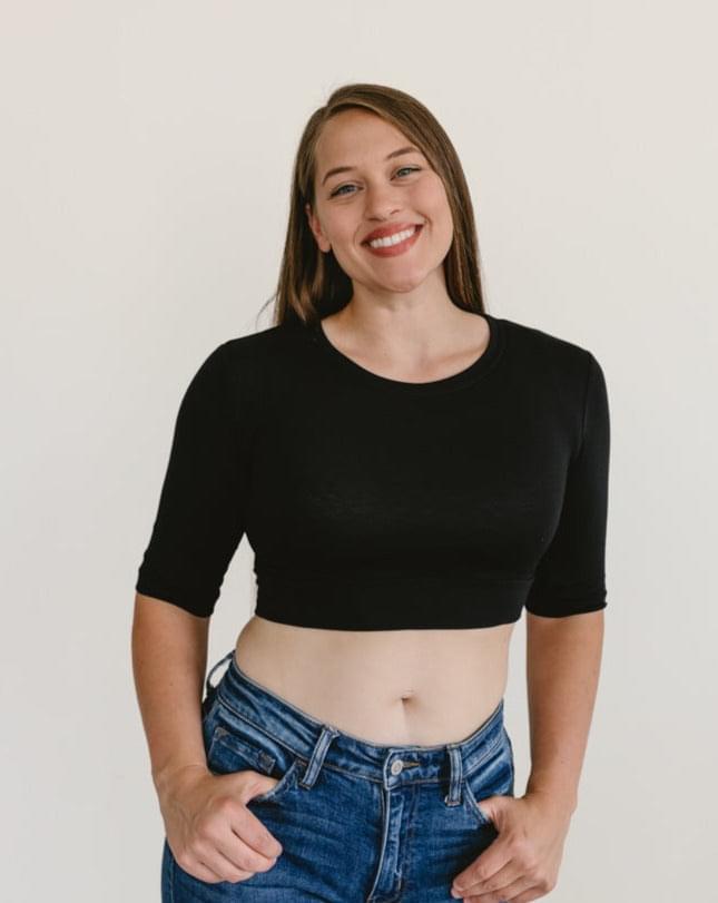 Crew Neck Elbow Sleeve Halftee Elbow Sleeve HALFTEE Layering Fashions- Tilden Co.
