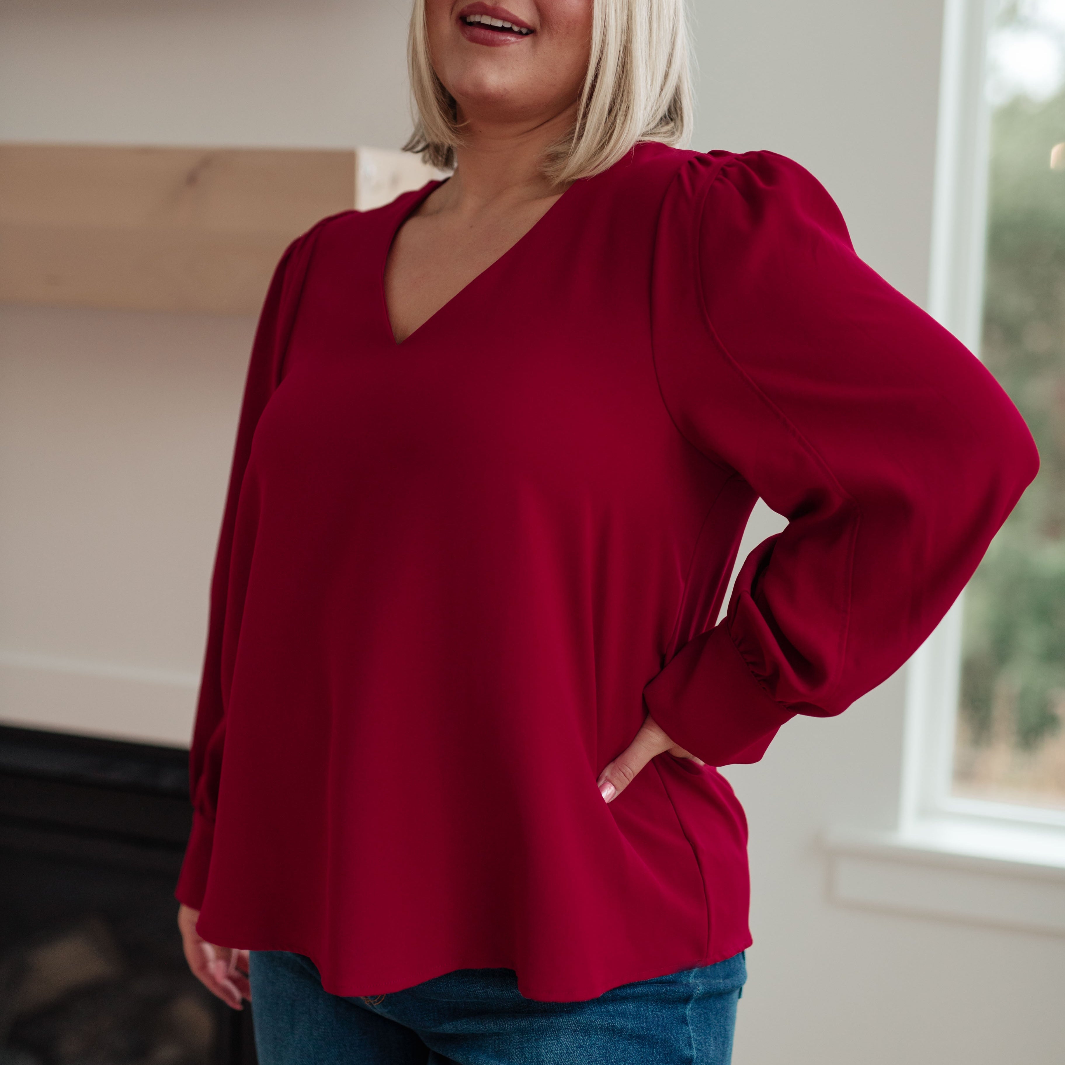 Back in Business V-Neck Blouse Blouses Ave Shops- Tilden Co.