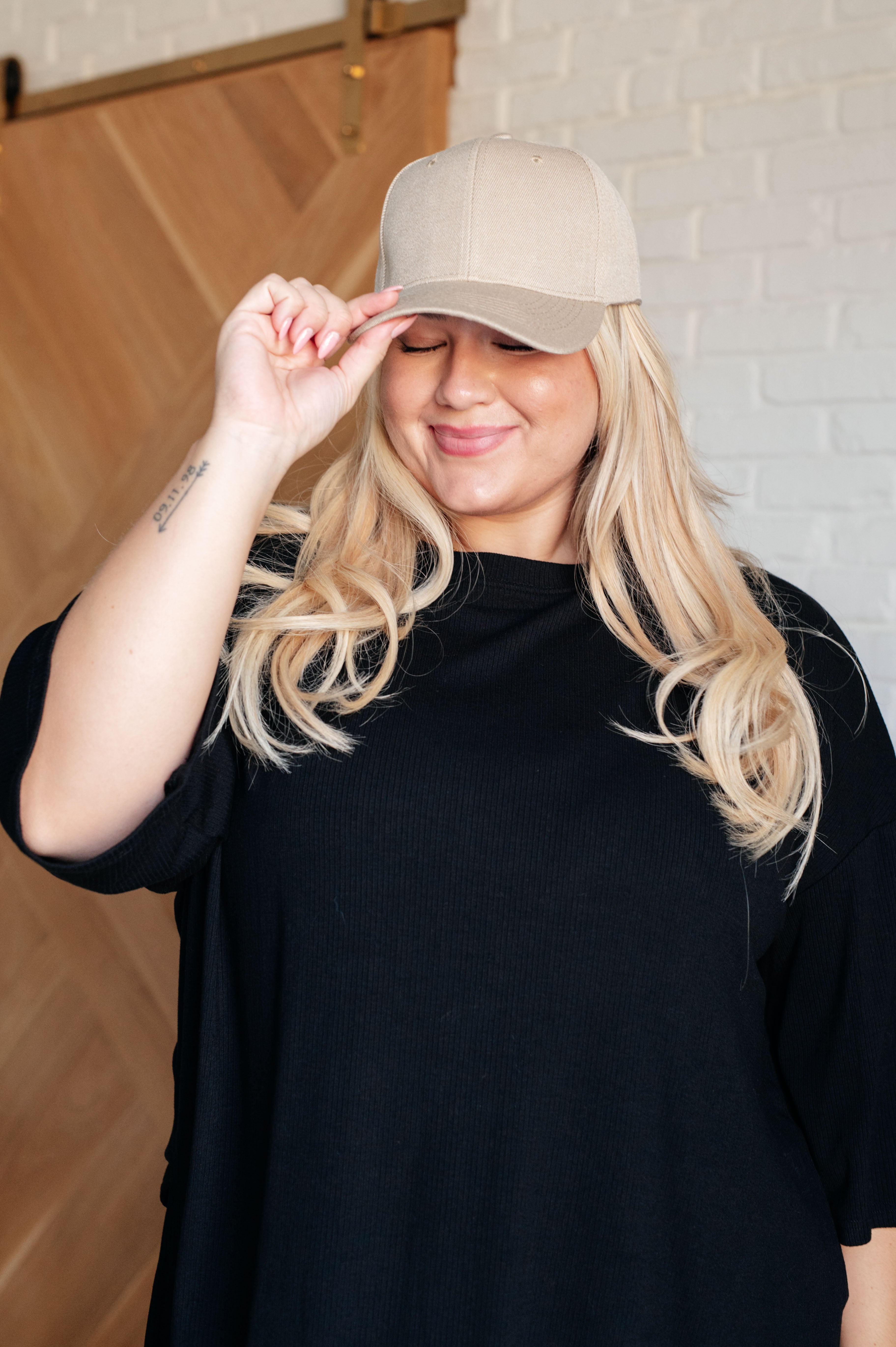 Basic Babe Ball Cap in Khaki Accessories Ave Shops- Tilden Co.