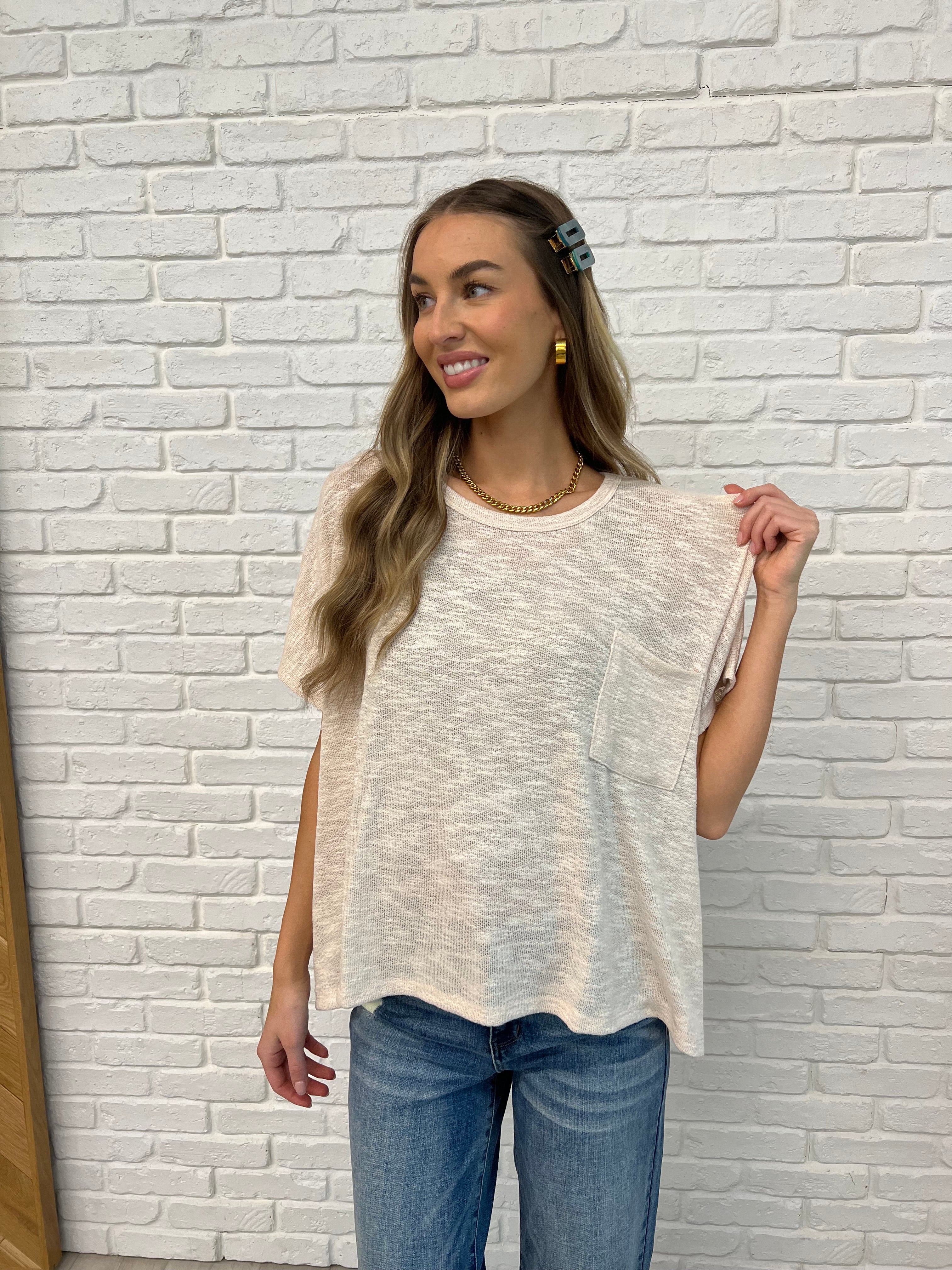 Basically Flowing Dolman Sleeve Top in Sand Beige Womens Ave Shops- Tilden Co.