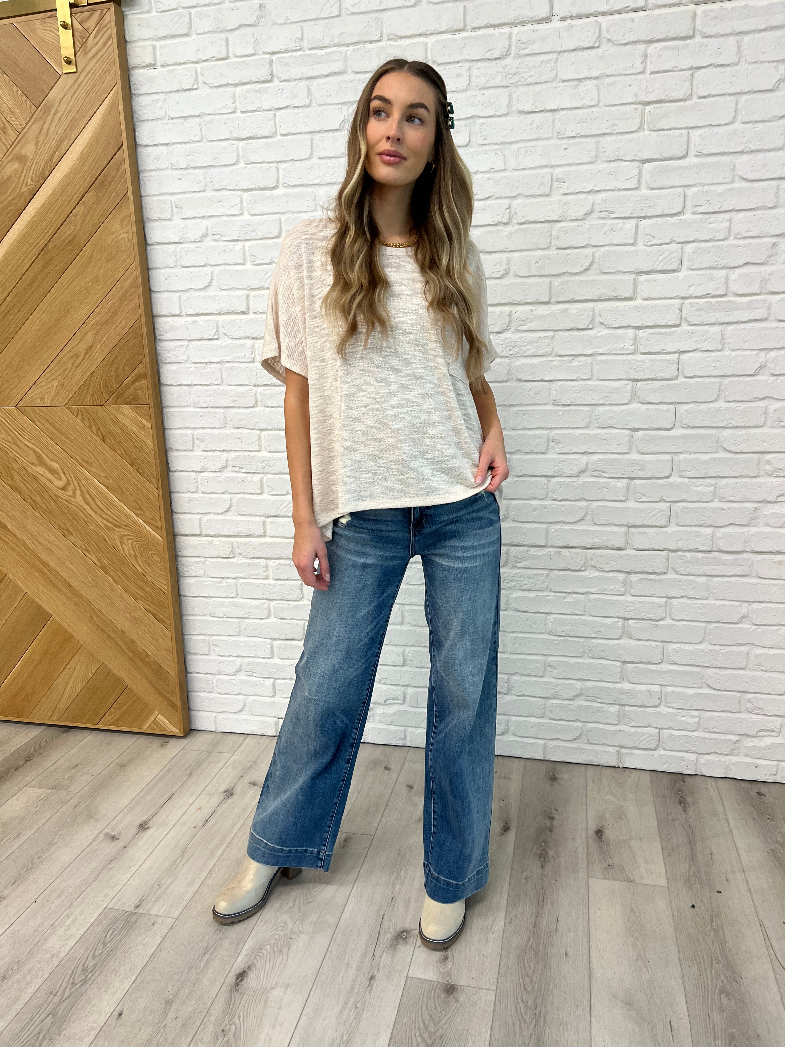 Basically Flowing Dolman Sleeve Top in Sand Beige Womens Ave Shops- Tilden Co.