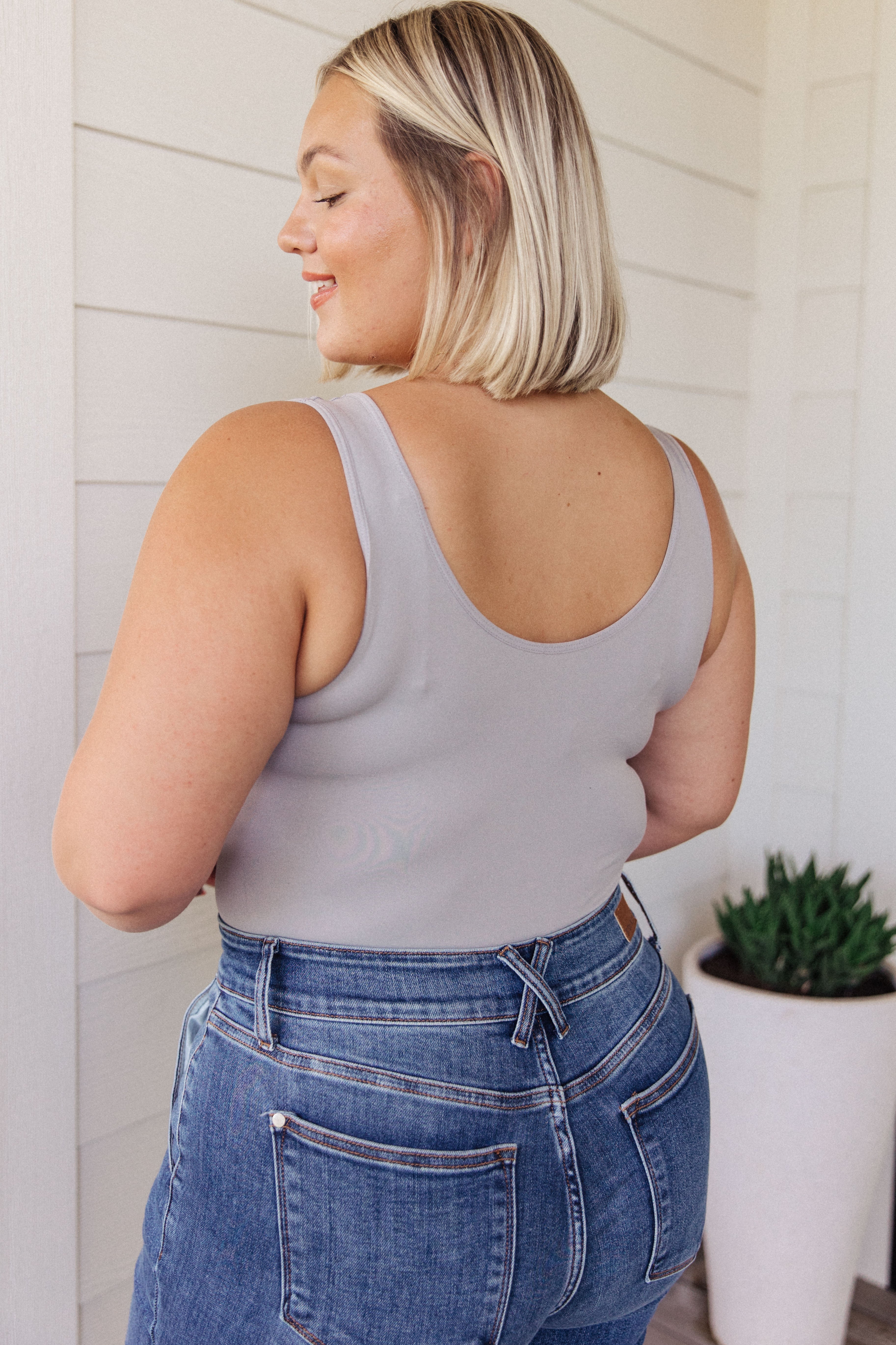 The Basics Bodysuit in Grey Jumpsuit Ave Shops- Tilden Co.