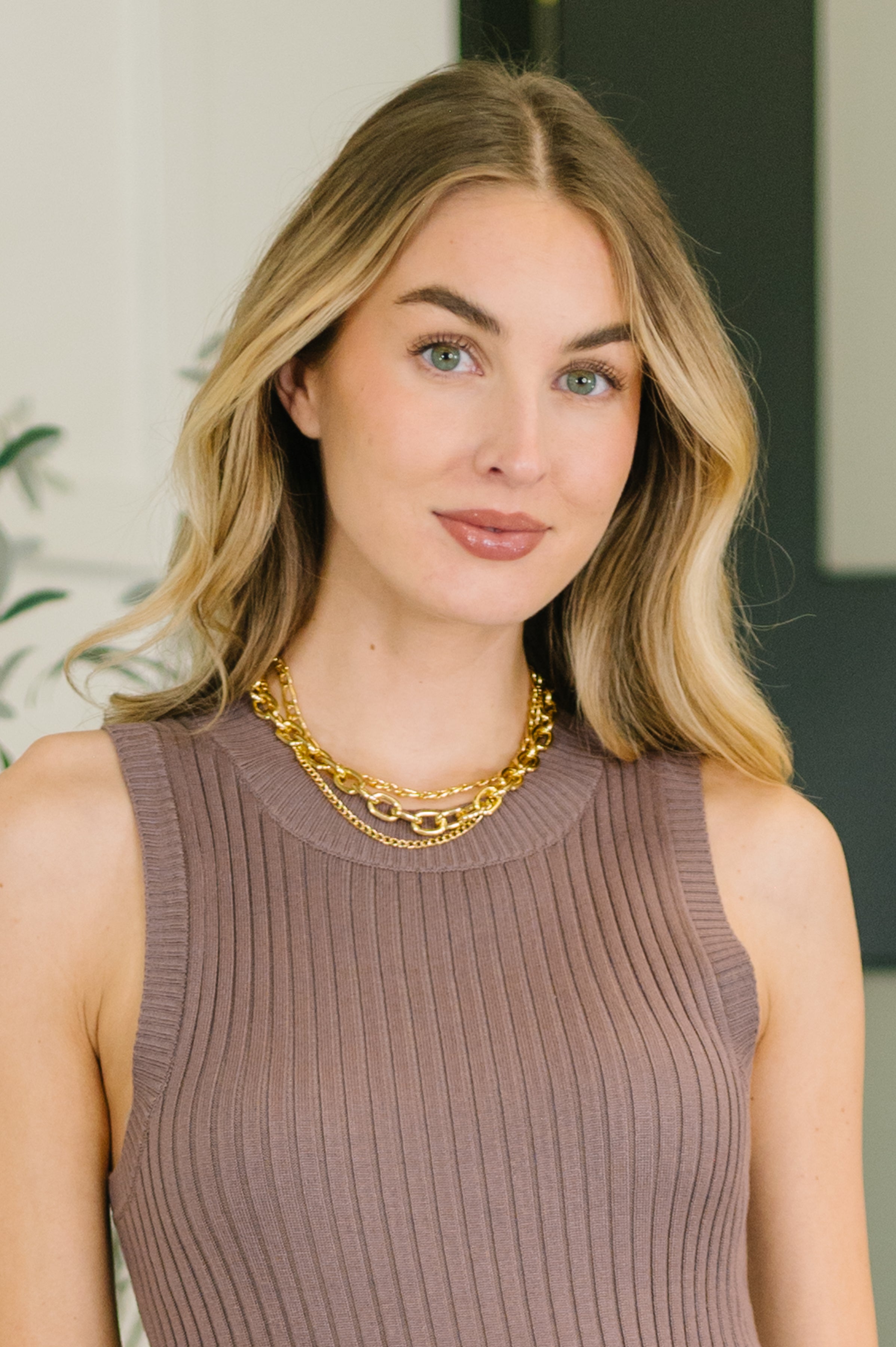 Big, Bold and Beautiful Layered Chunky Necklace in Gold Necklace Ave Shops- Tilden Co.